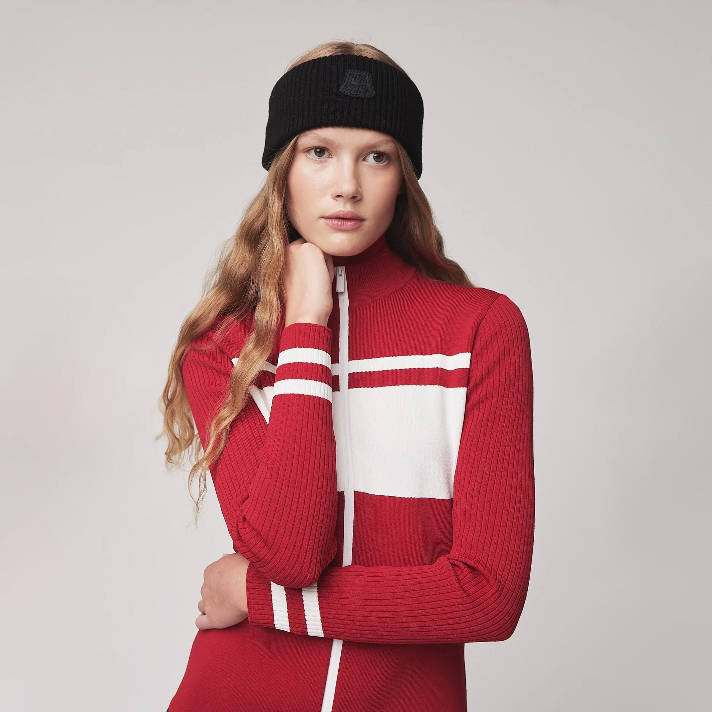 Long Sleeve Full Zip Stripe Sweater