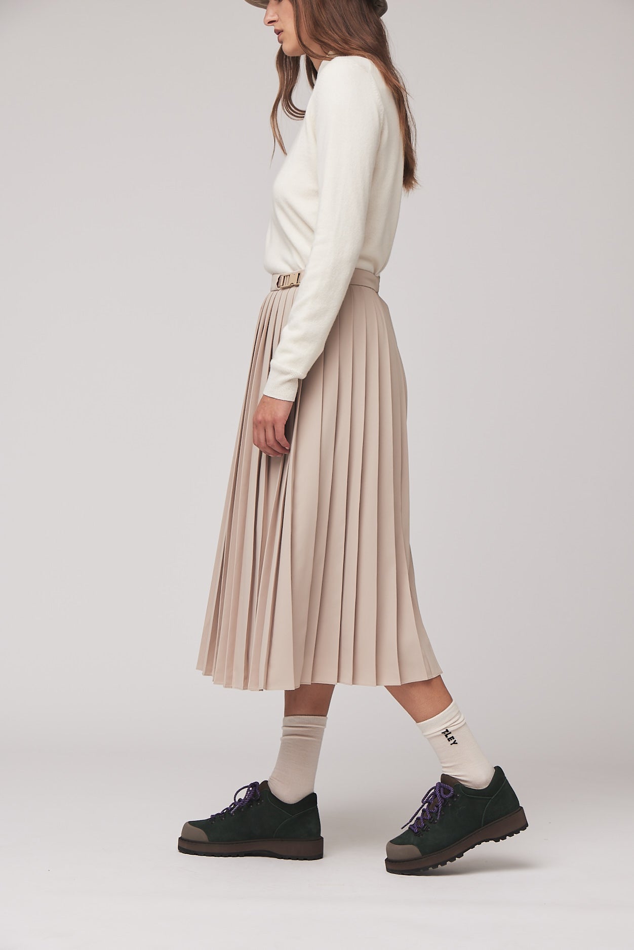 Tech Slk Pleated Midi Skirt - Image 4