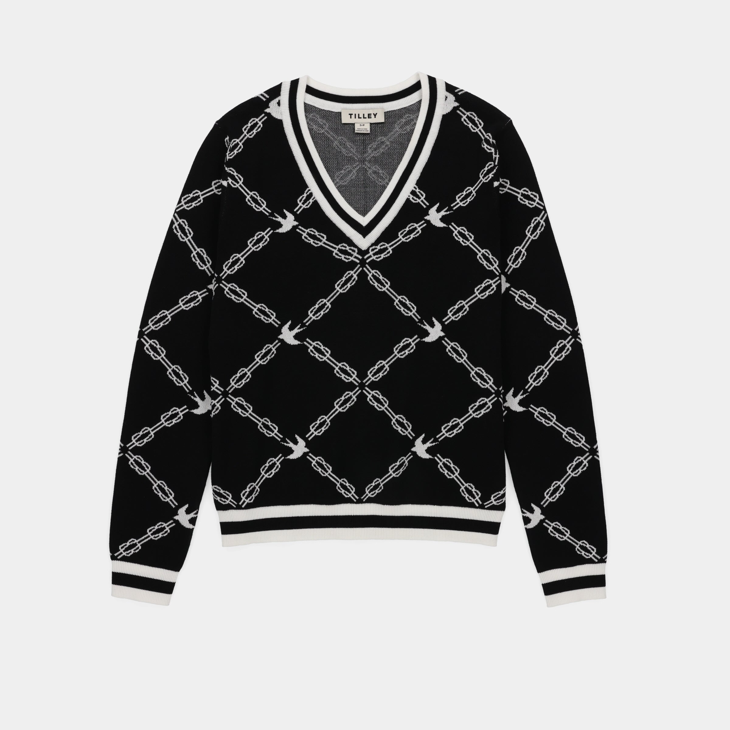 Birdie Links V-Neck Jacquard Sweater