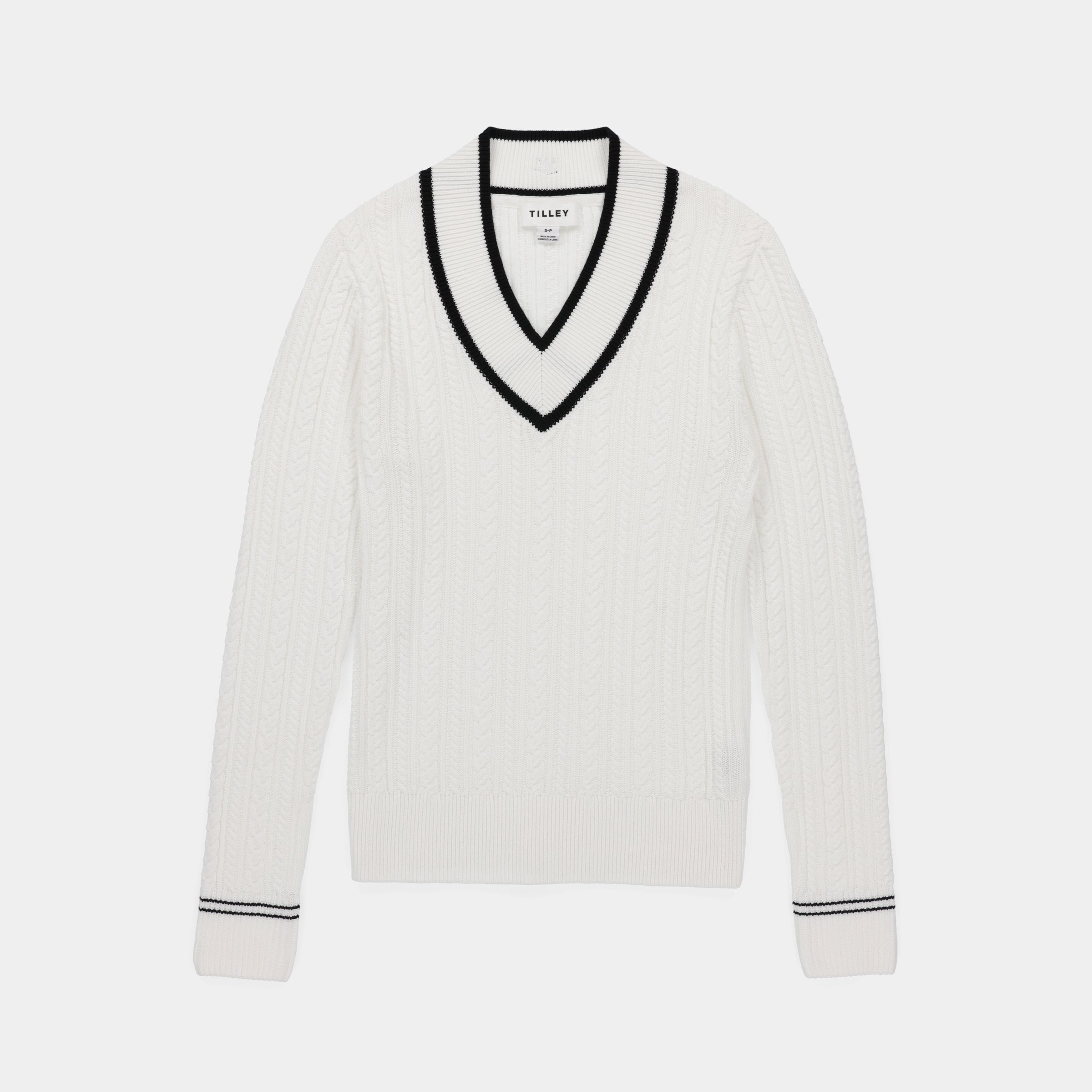 V Neck Cable Sweater