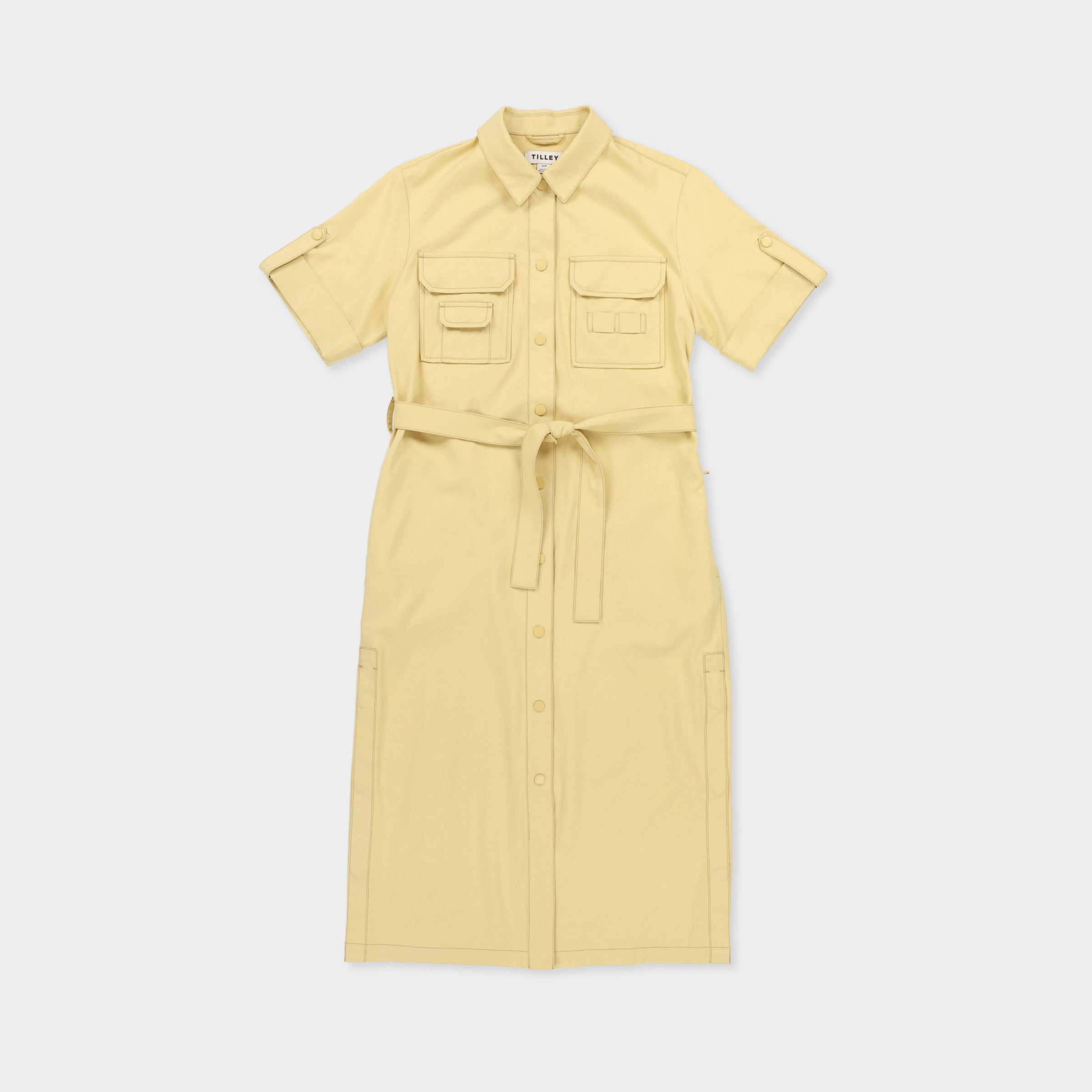 Tencel Cotton Safari Midi Dress - Image 7