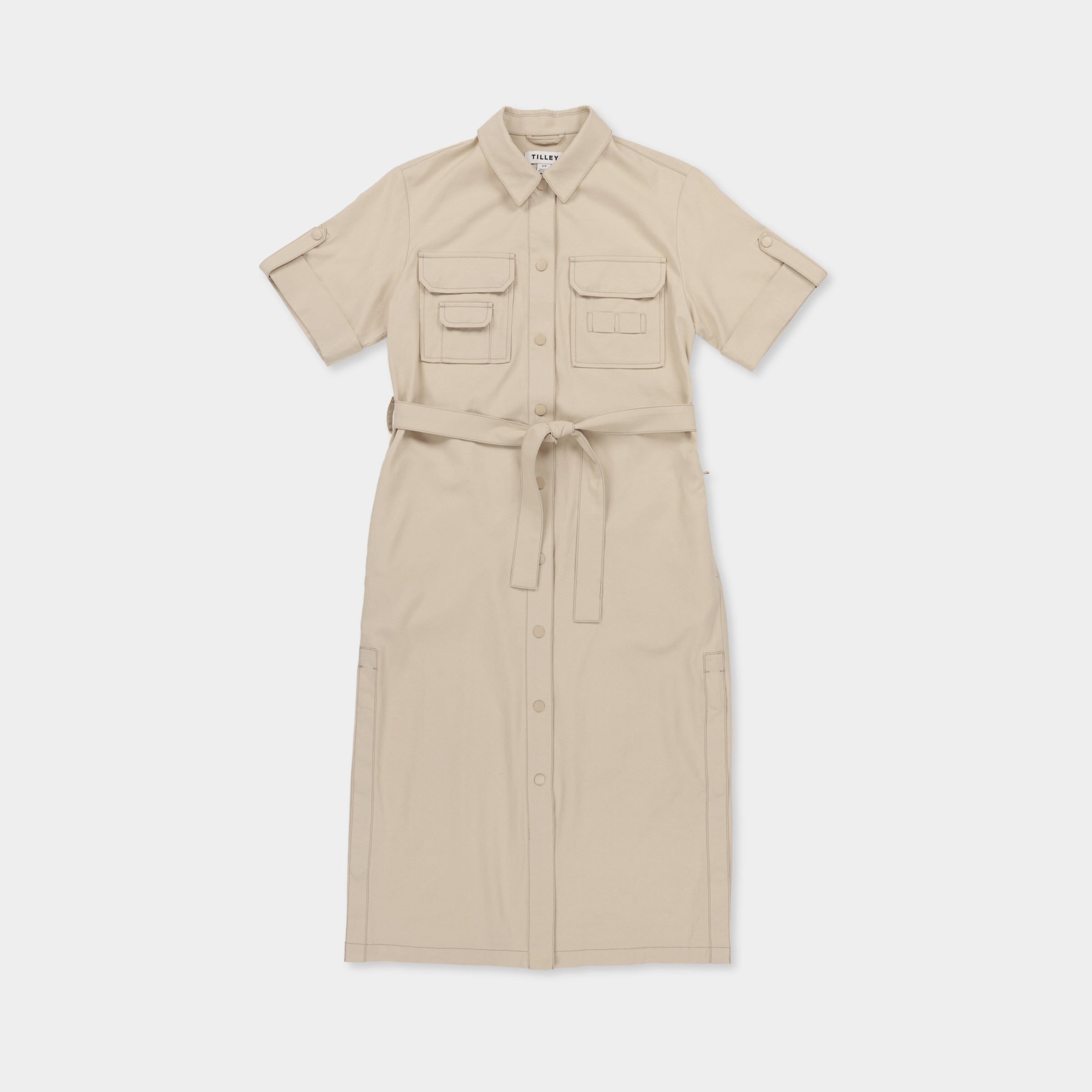 Tencel Cotton Safari Midi Dress - Image 21