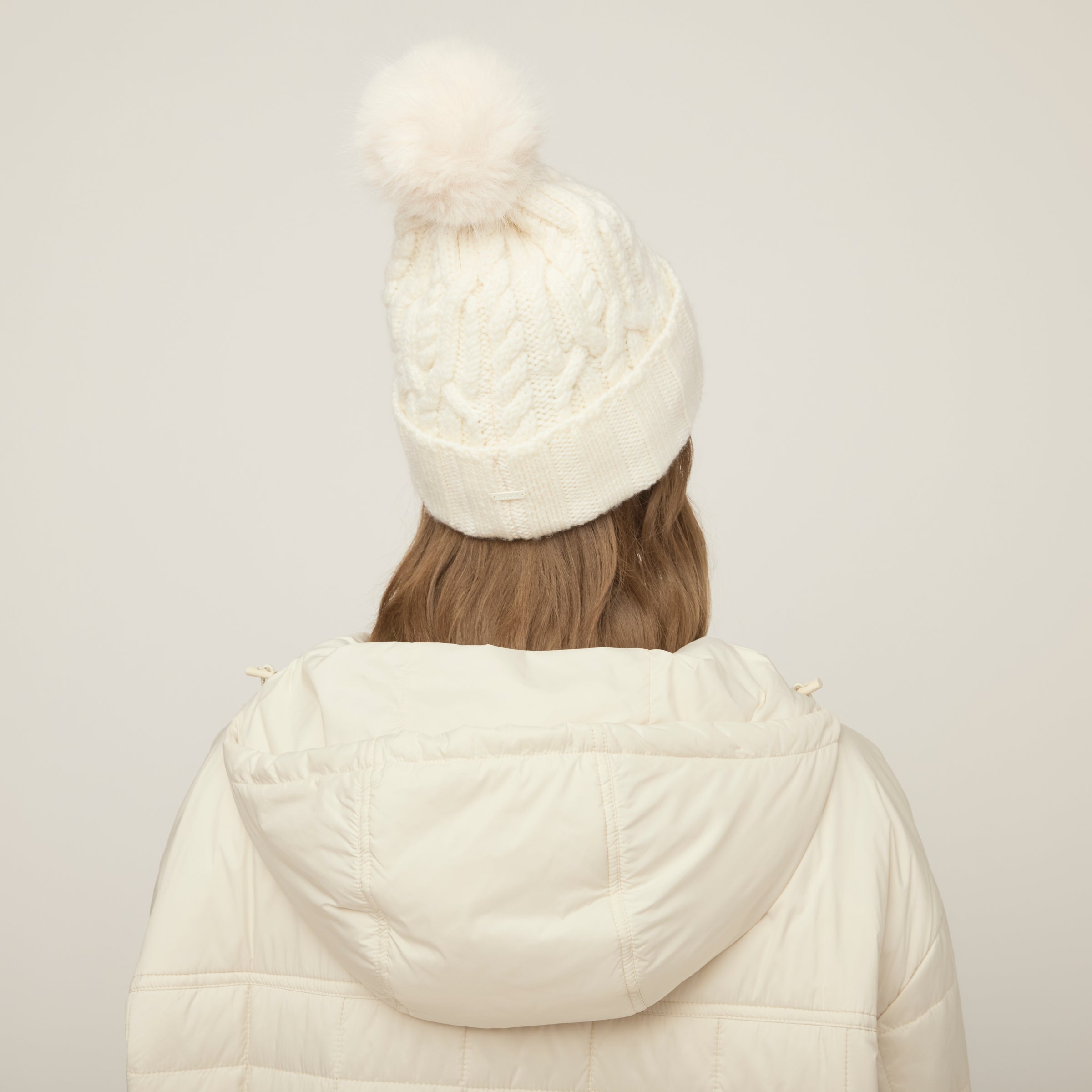 Pom Pom Cable Beanie - Image 3