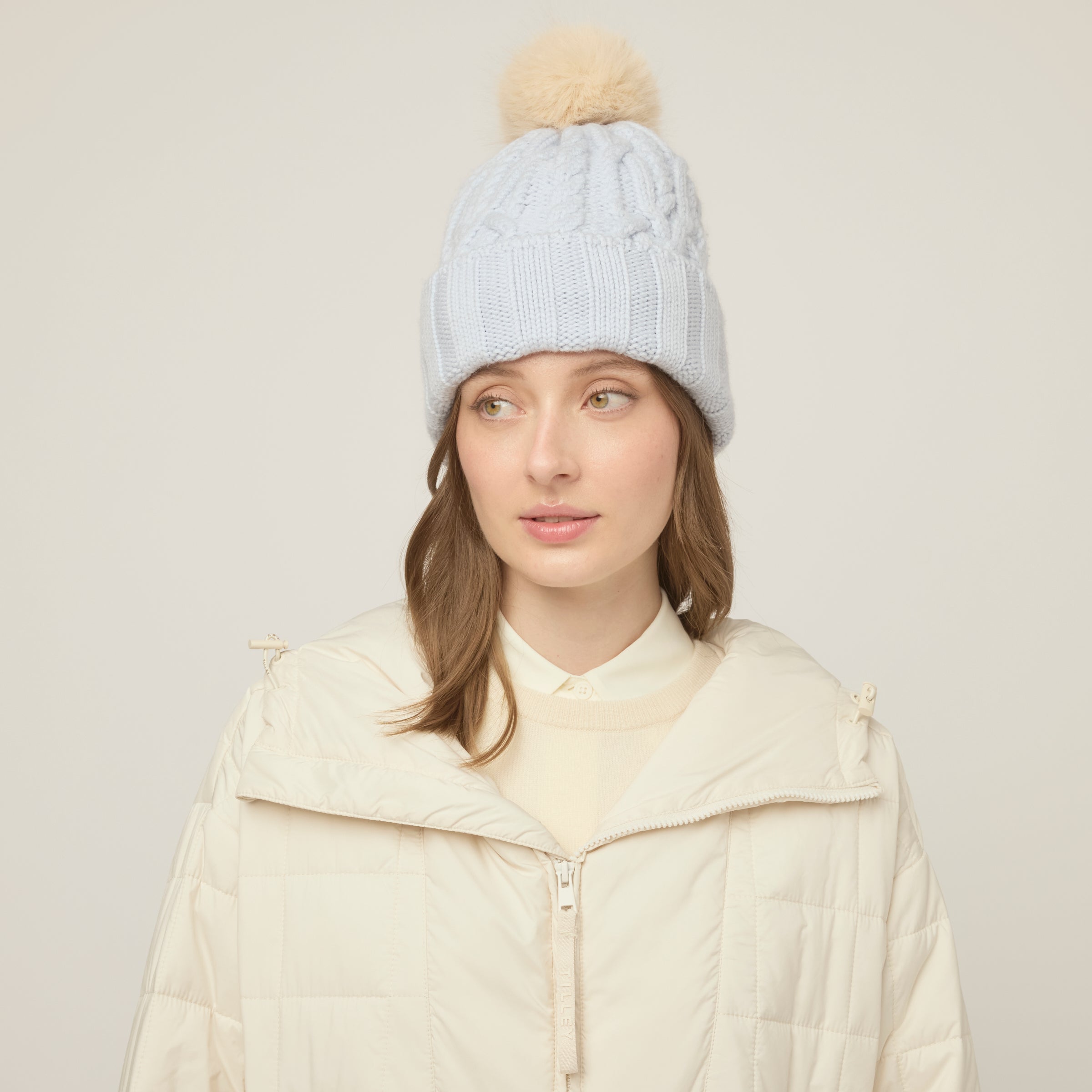 Pom Pom Cable Beanie - Image 10