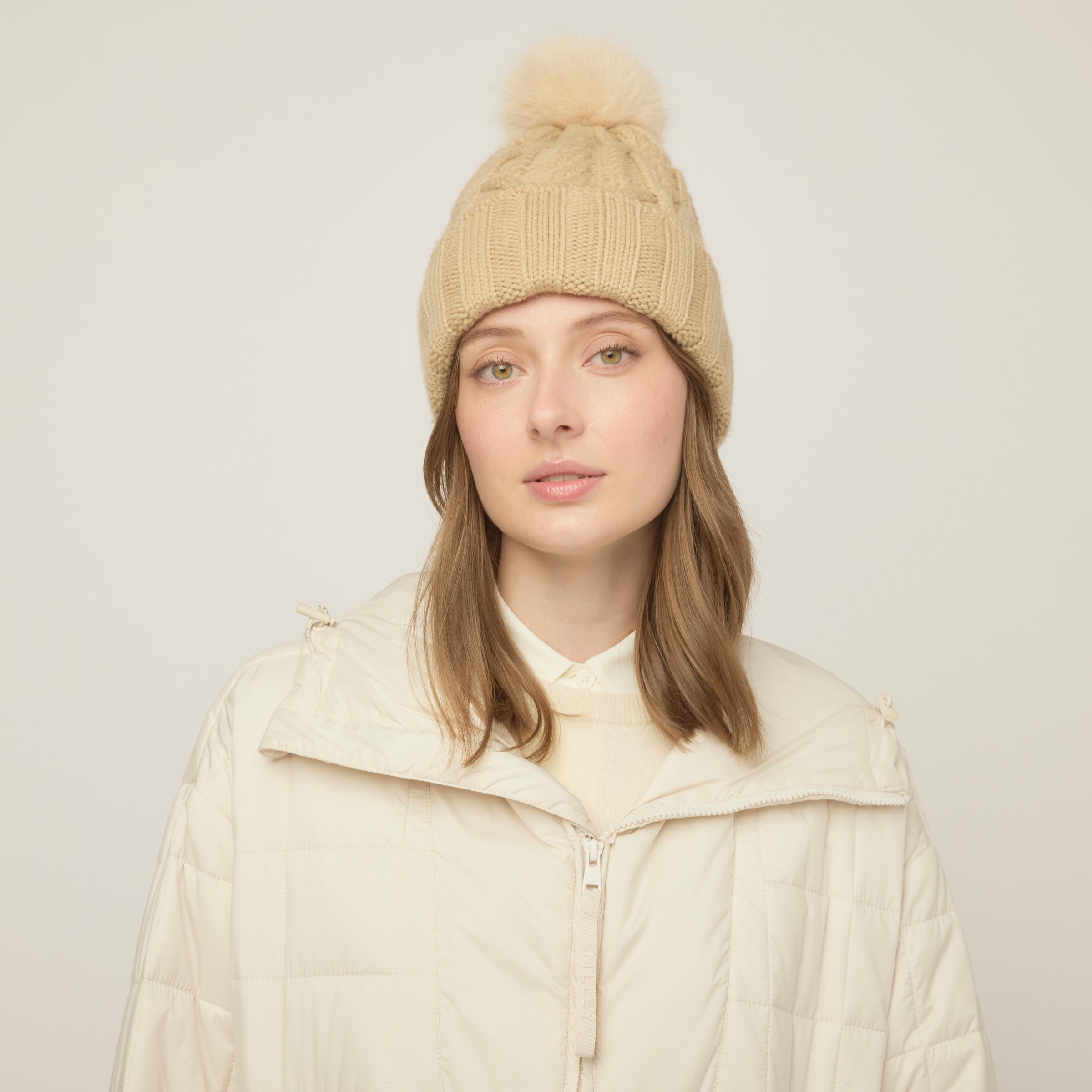 Pom Pom Cable Beanie - Image 18