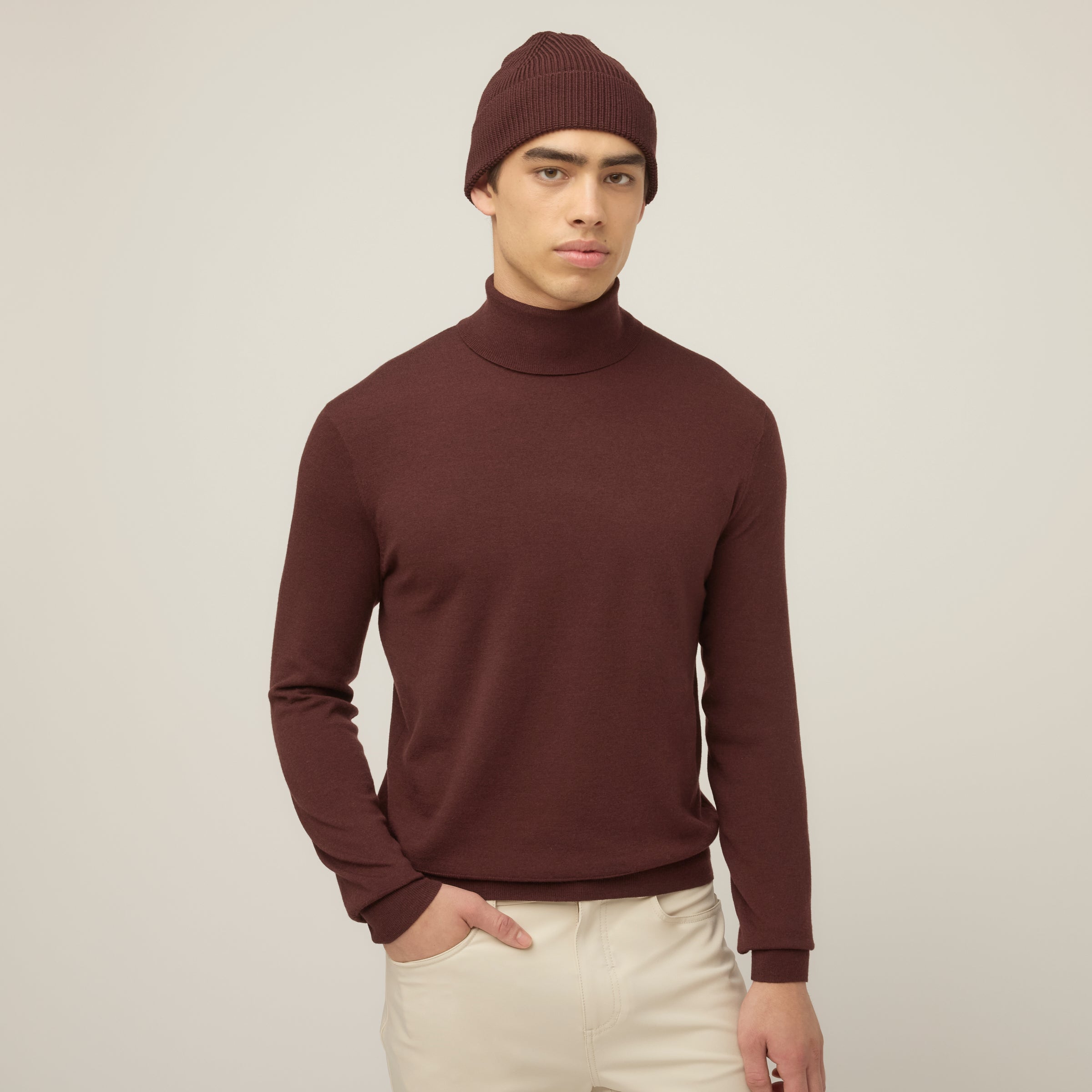 Stretch Merino Turtleneck