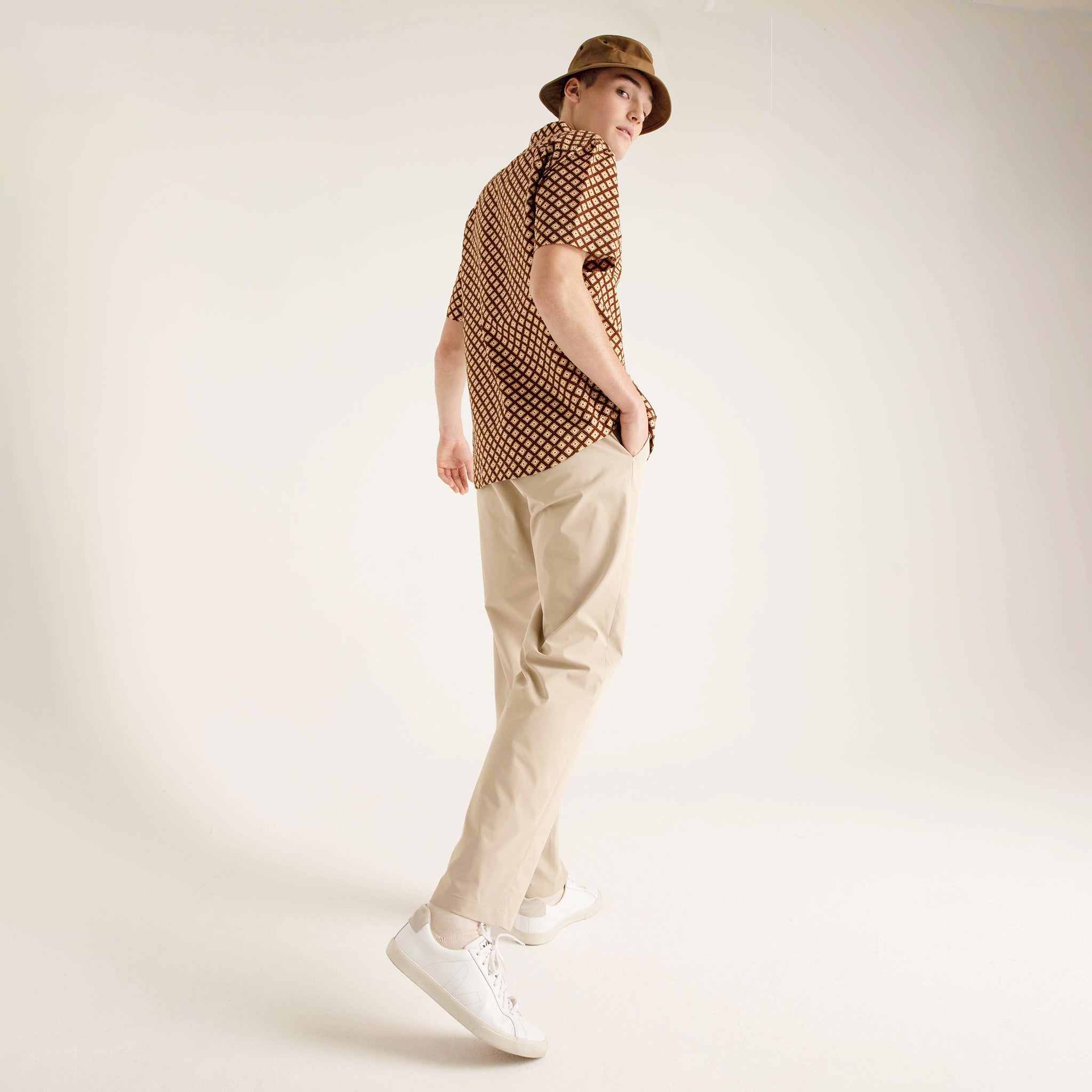 Short Sleeve Brown Geo Print - Image 2