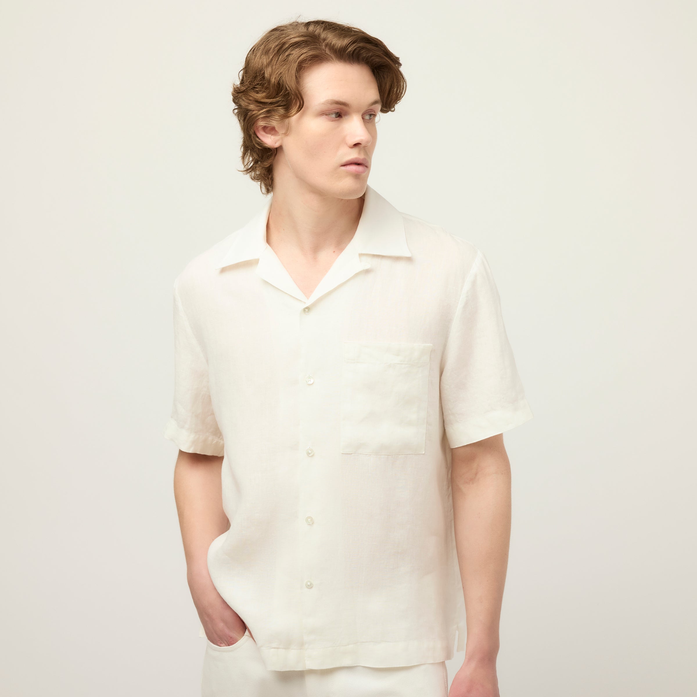 Short Sleeve Linen Camp Shirt - Image 2