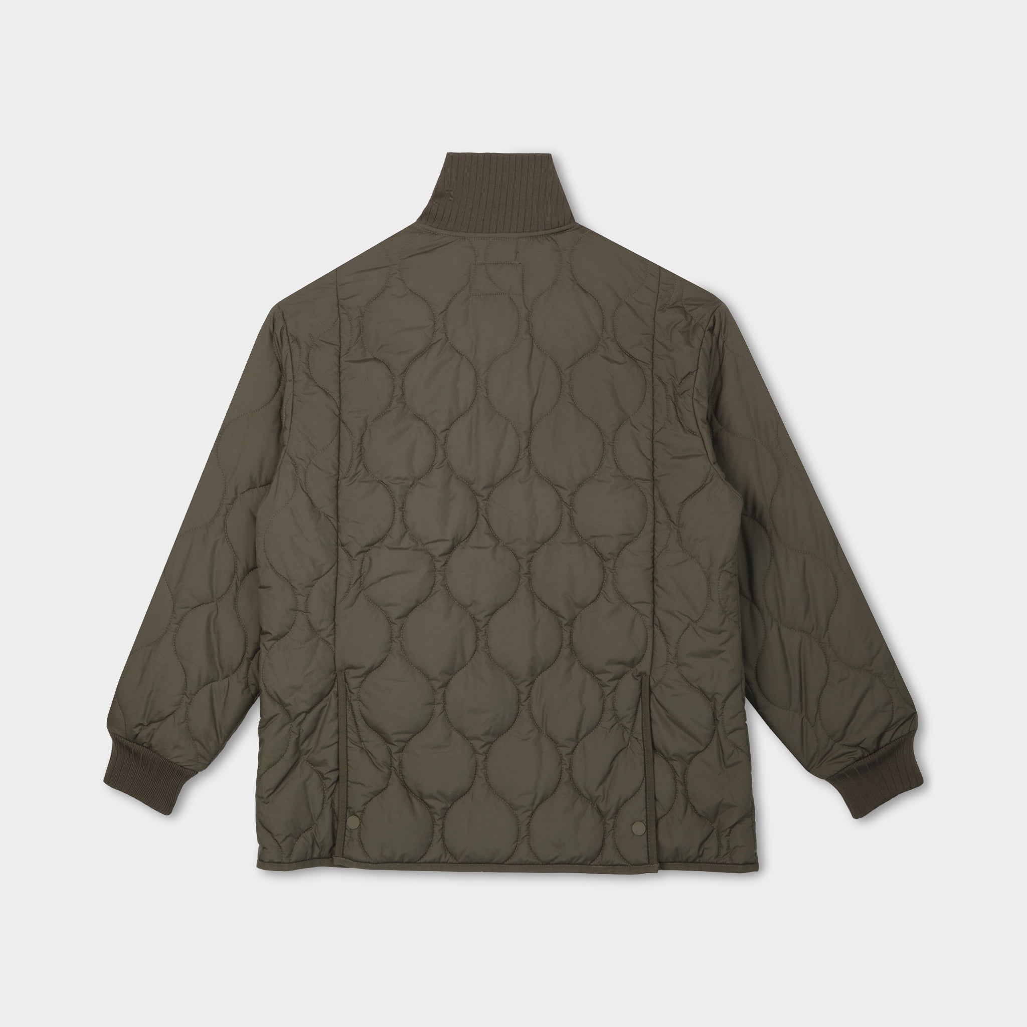 Rib Collar Quilted Coat - Image 6