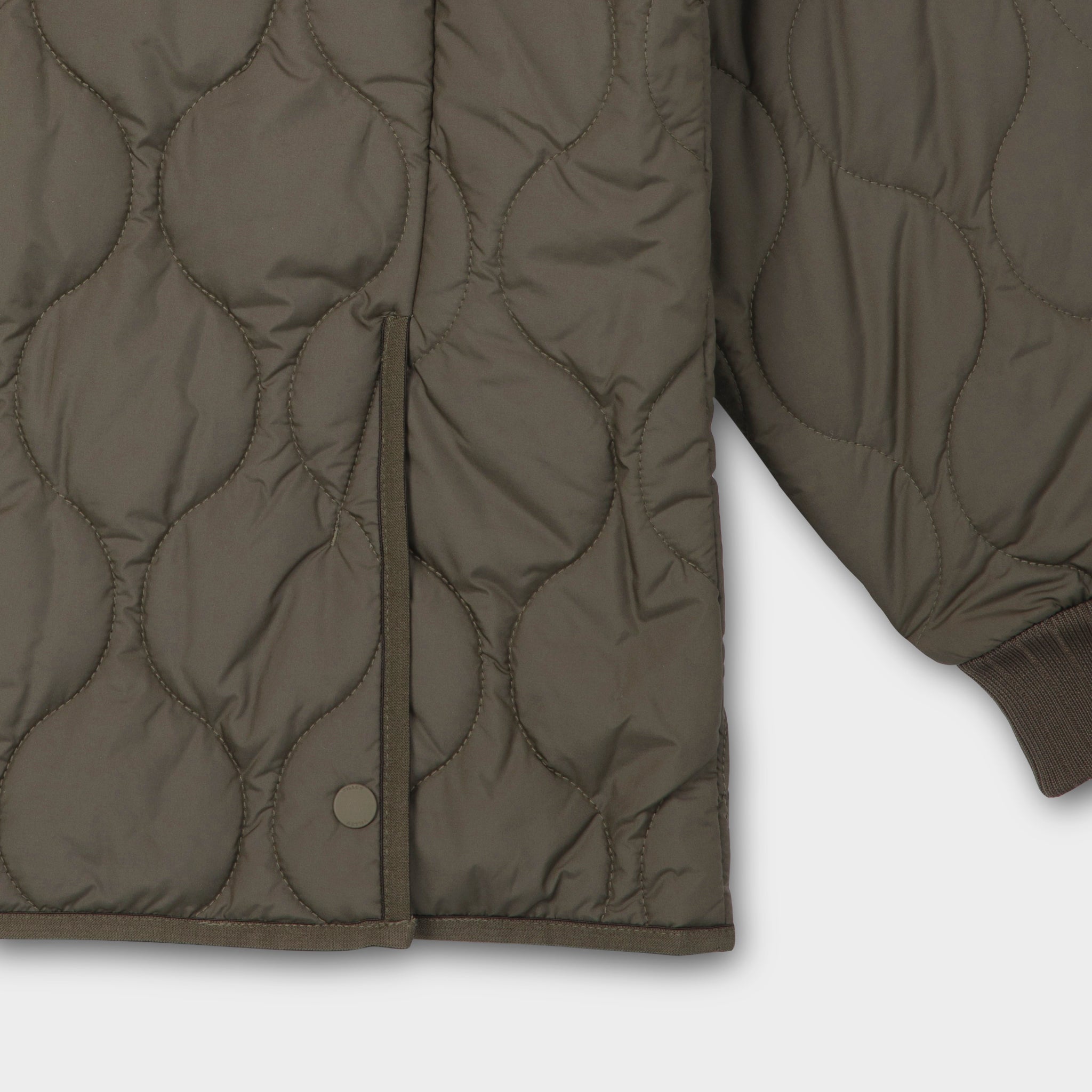 Rib Collar Quilted Coat - Image 7