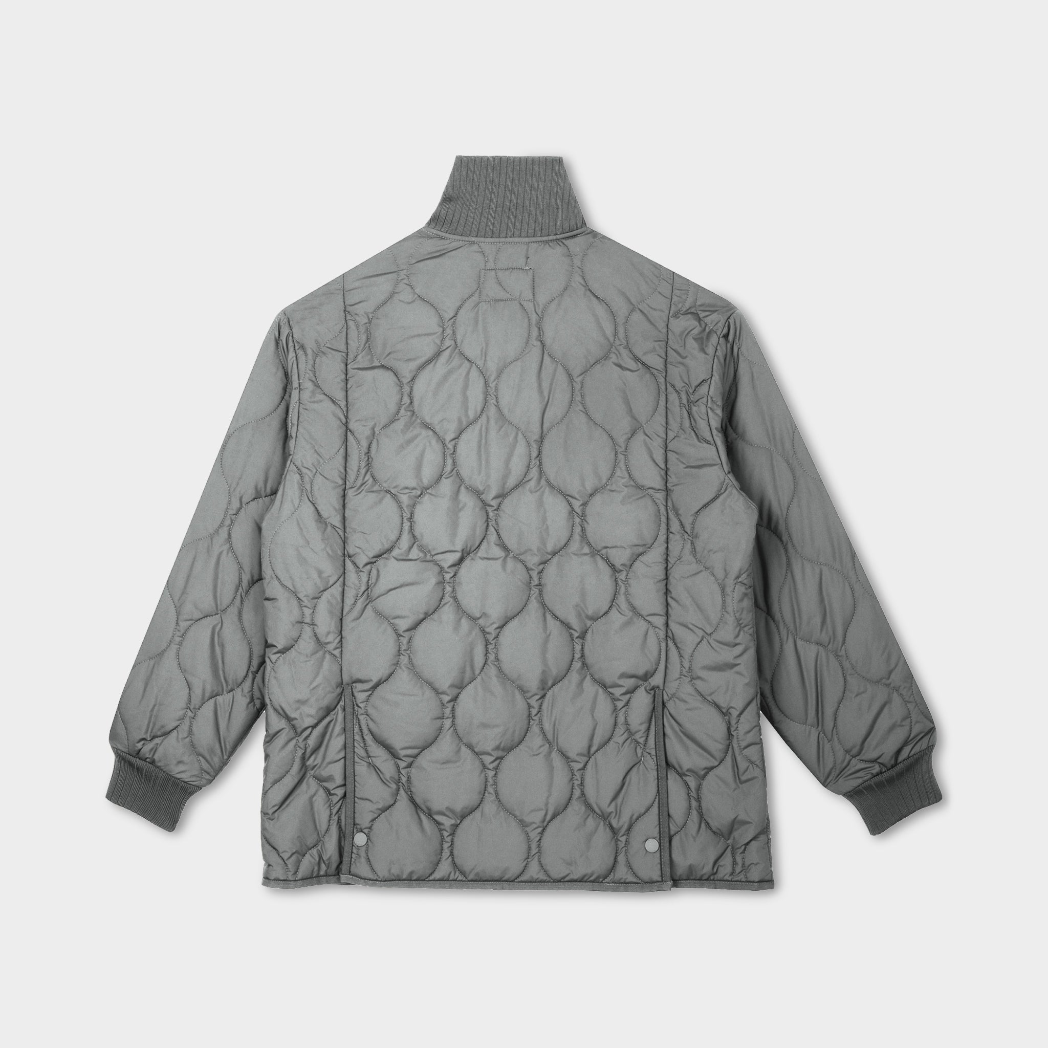 Rib Collar Quilted Coat - Image 13