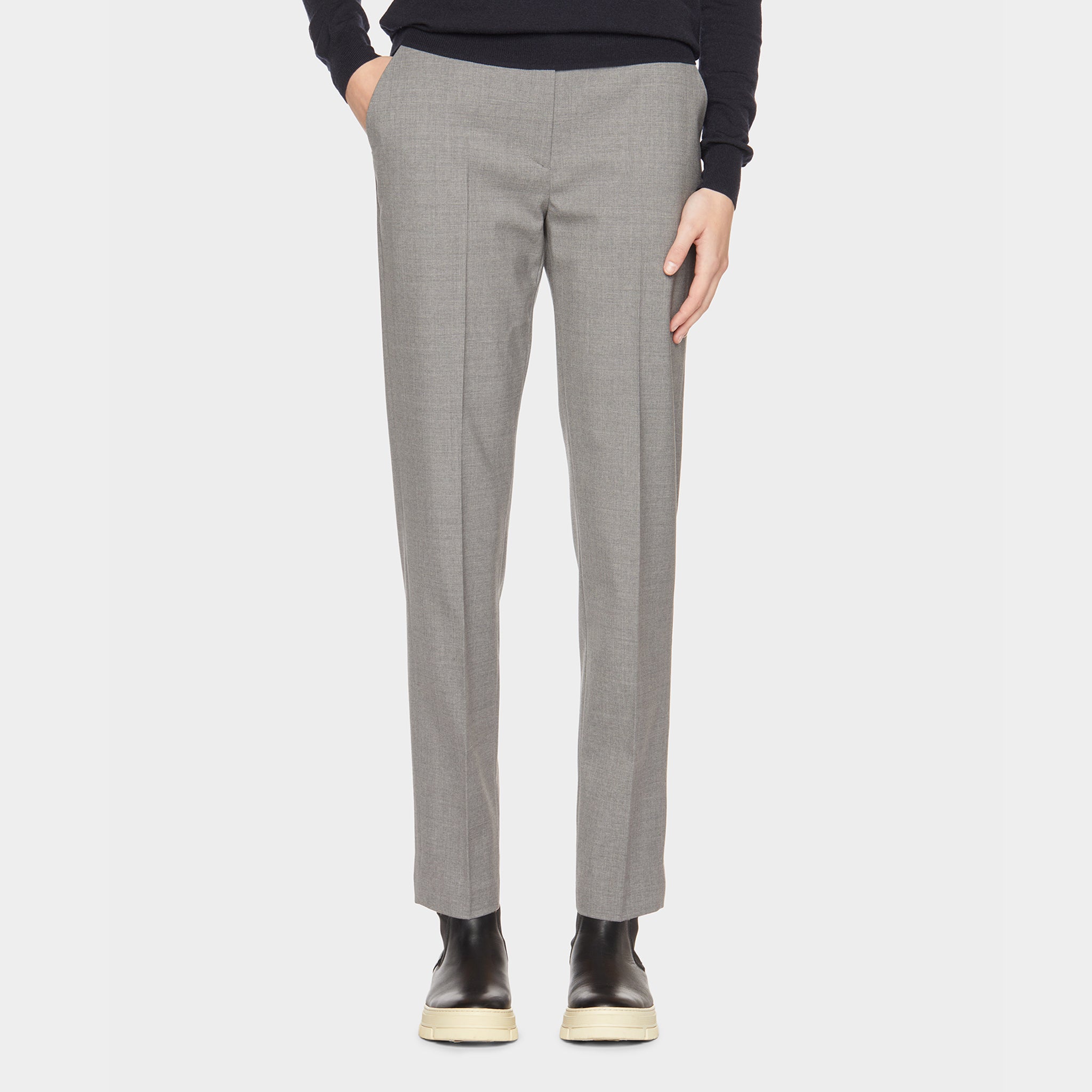 Straight Leg Wool Tech Trouser - Image 2