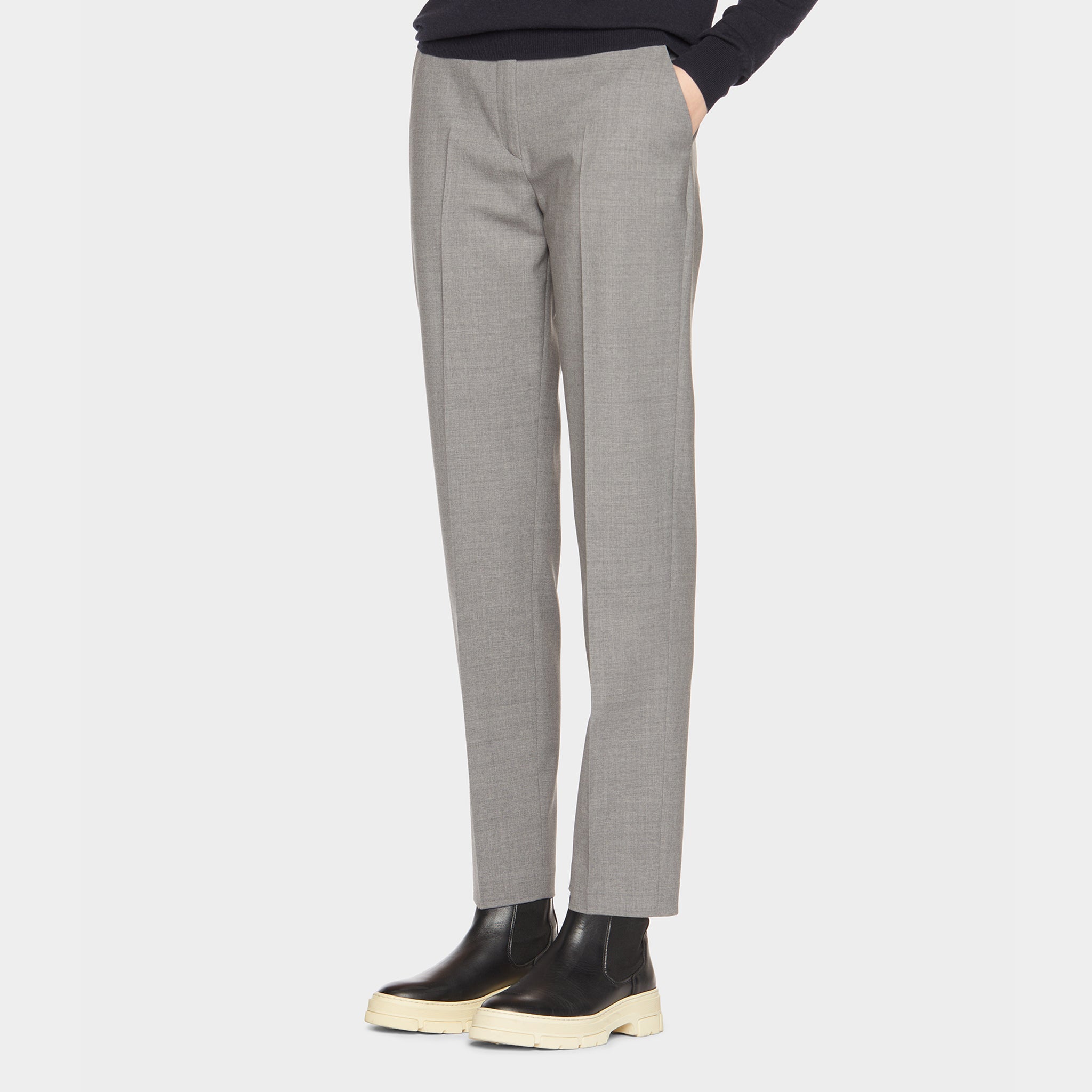 Straight Leg Wool Tech Trouser - Image 3