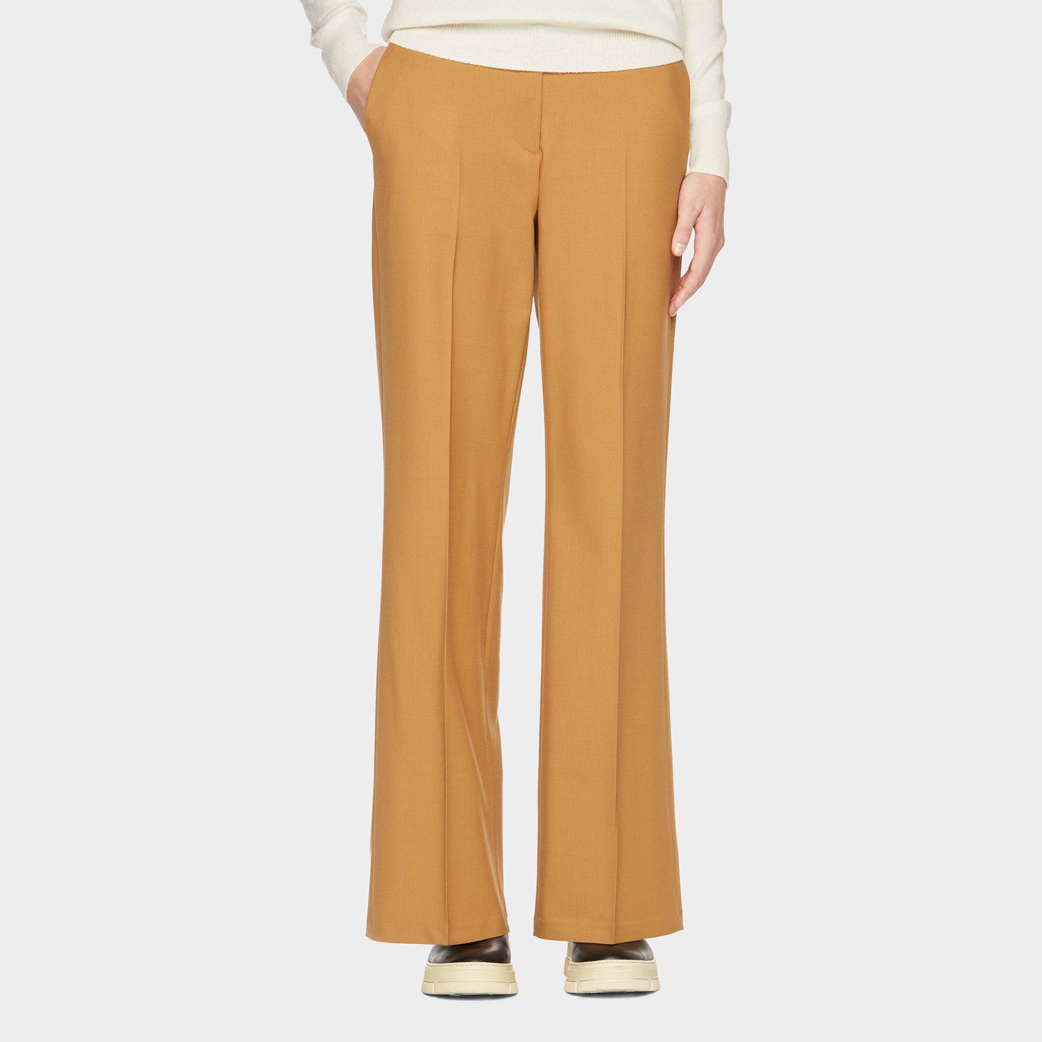 Wide Leg Wool Tech Trouser - Image 2