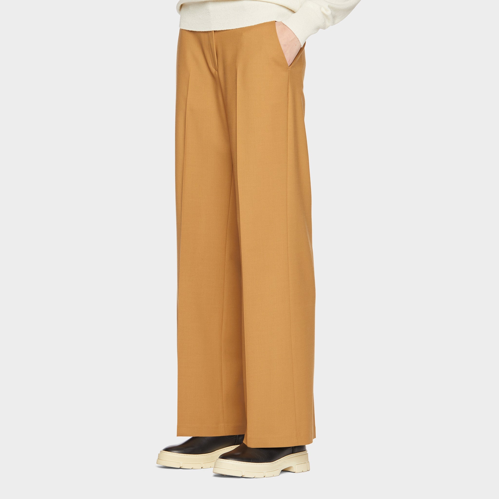 Wide Leg Wool Tech Trouser - Image 3