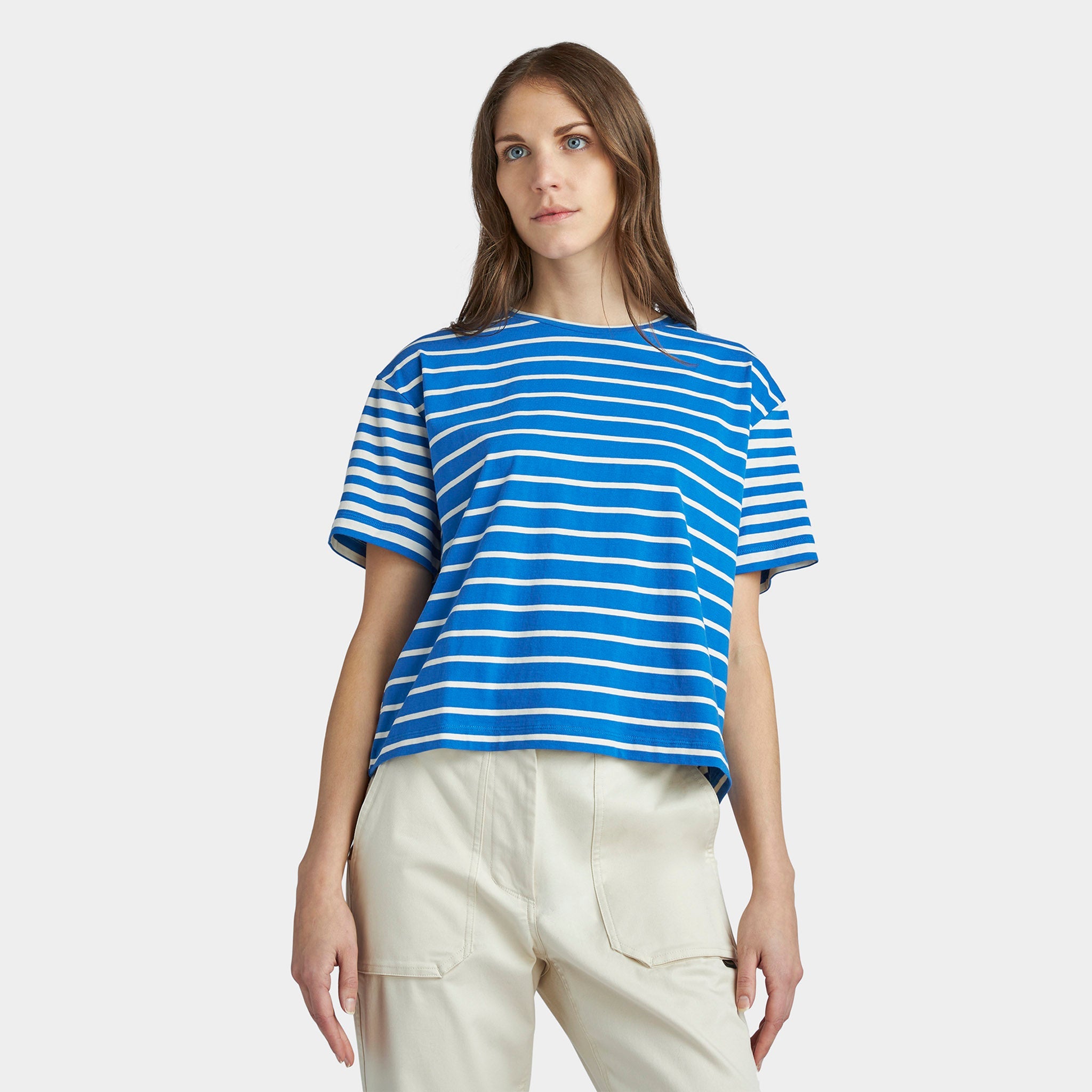 Marine Stripe Boxy Tee - Image 4