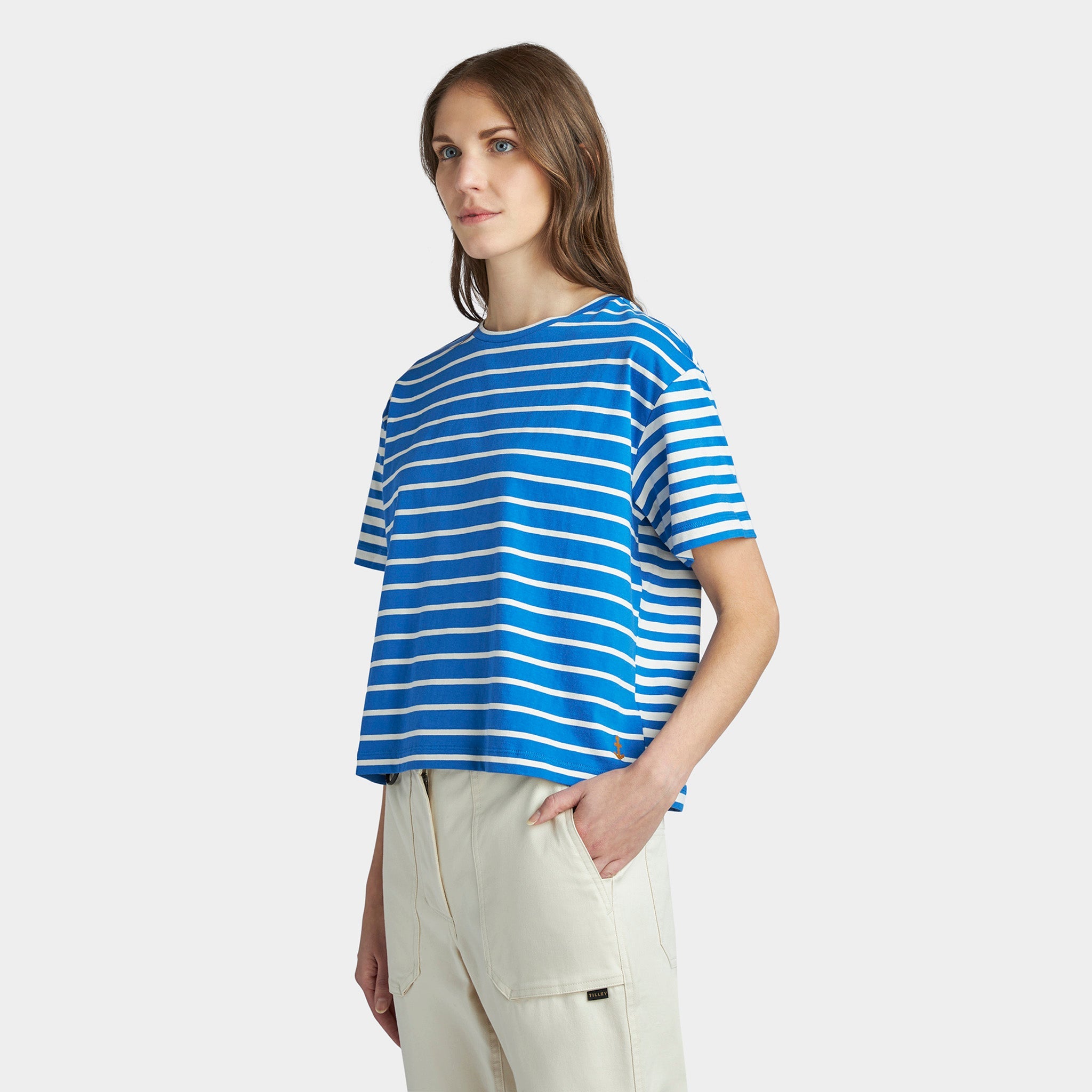 Marine Stripe Boxy Tee - Image 5