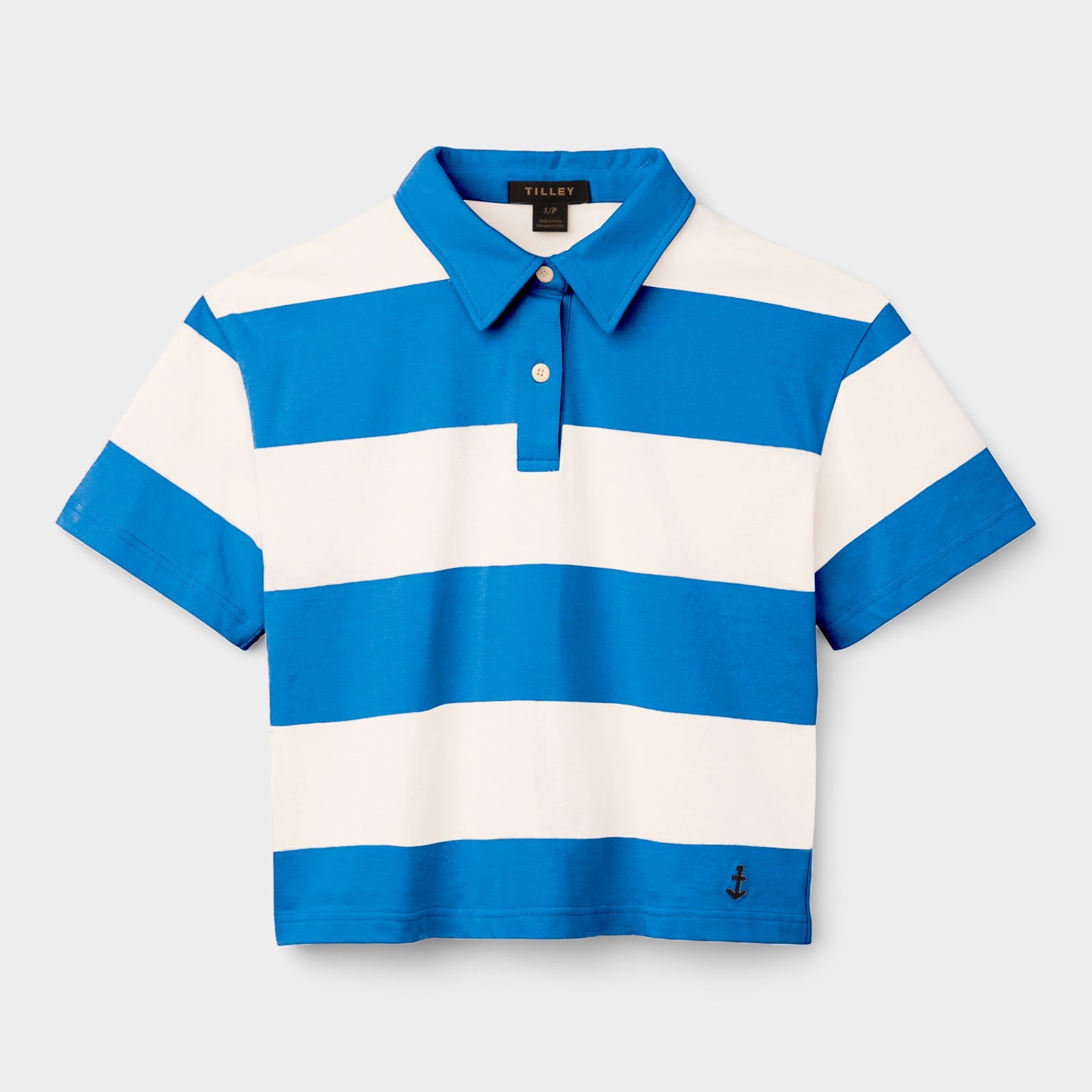 Stripe Marine Cropped Polo - Image 8