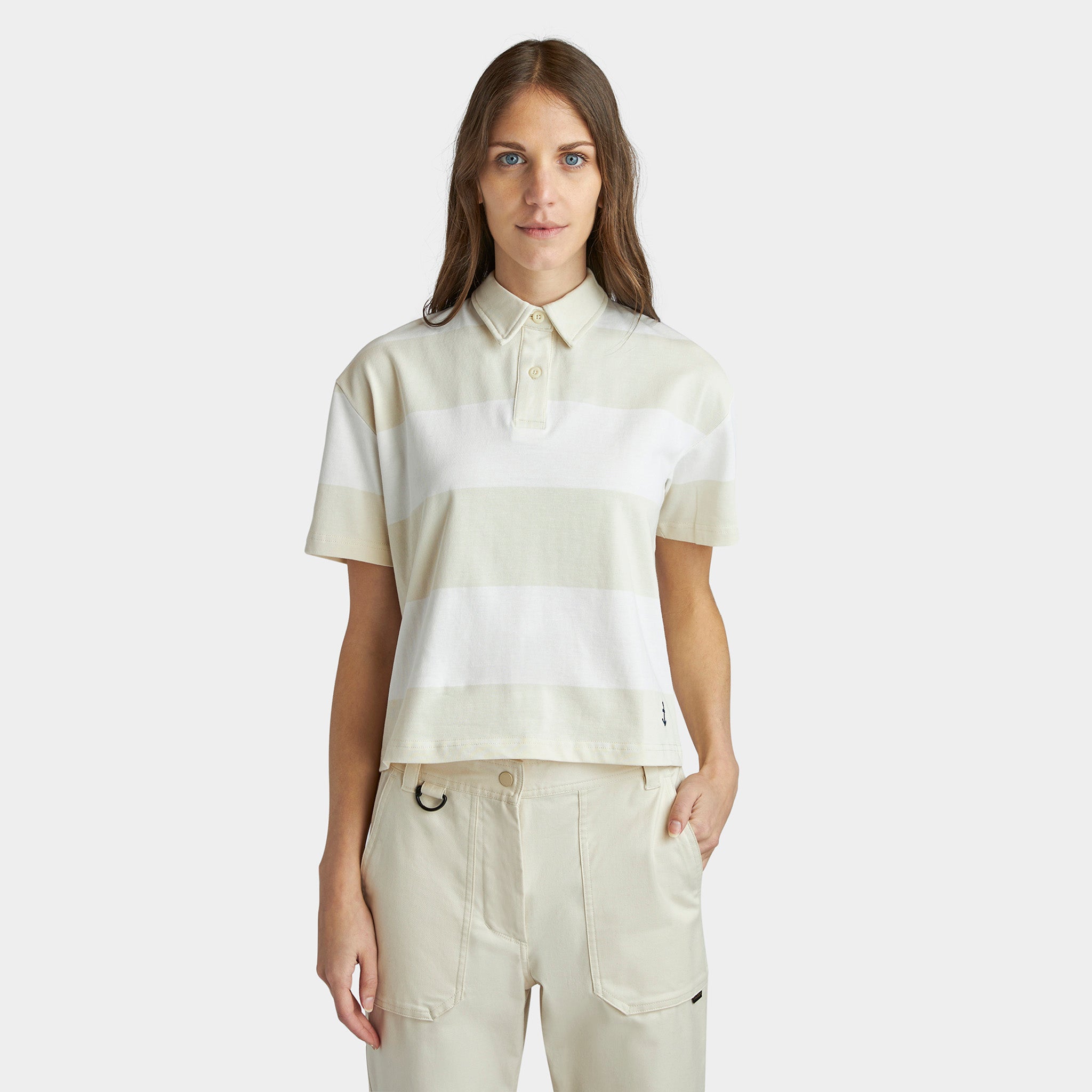 Stripe Marine Cropped Polo - Image 17