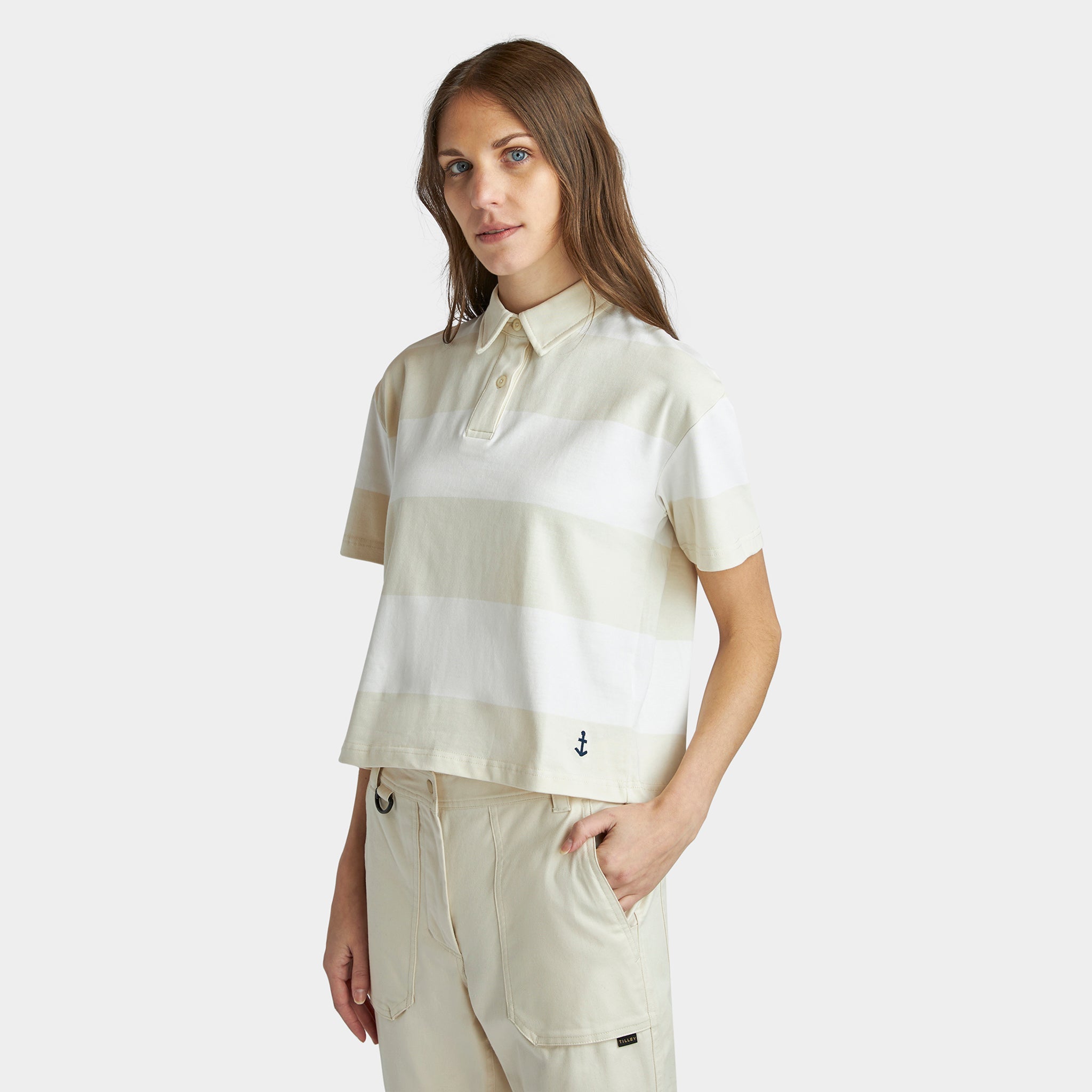 Stripe Marine Cropped Polo - Image 16