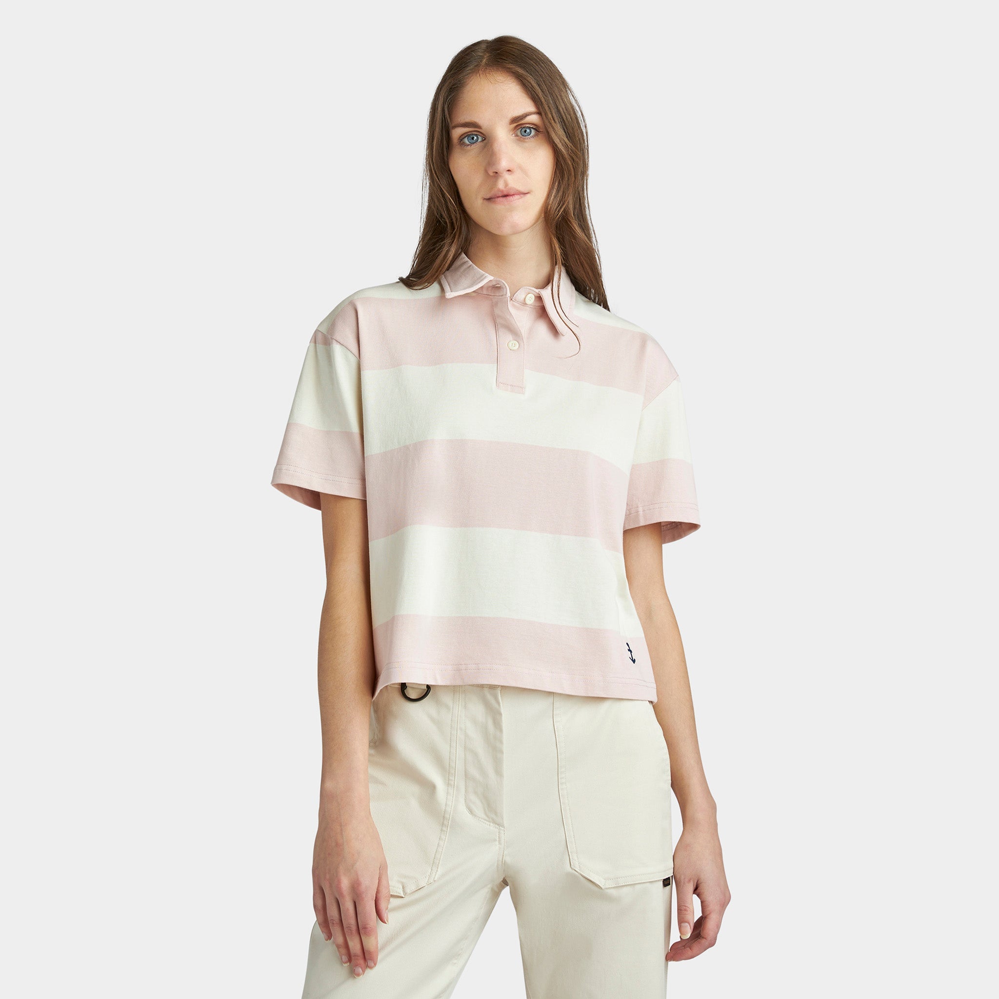 Stripe Marine Cropped Polo - Image 2