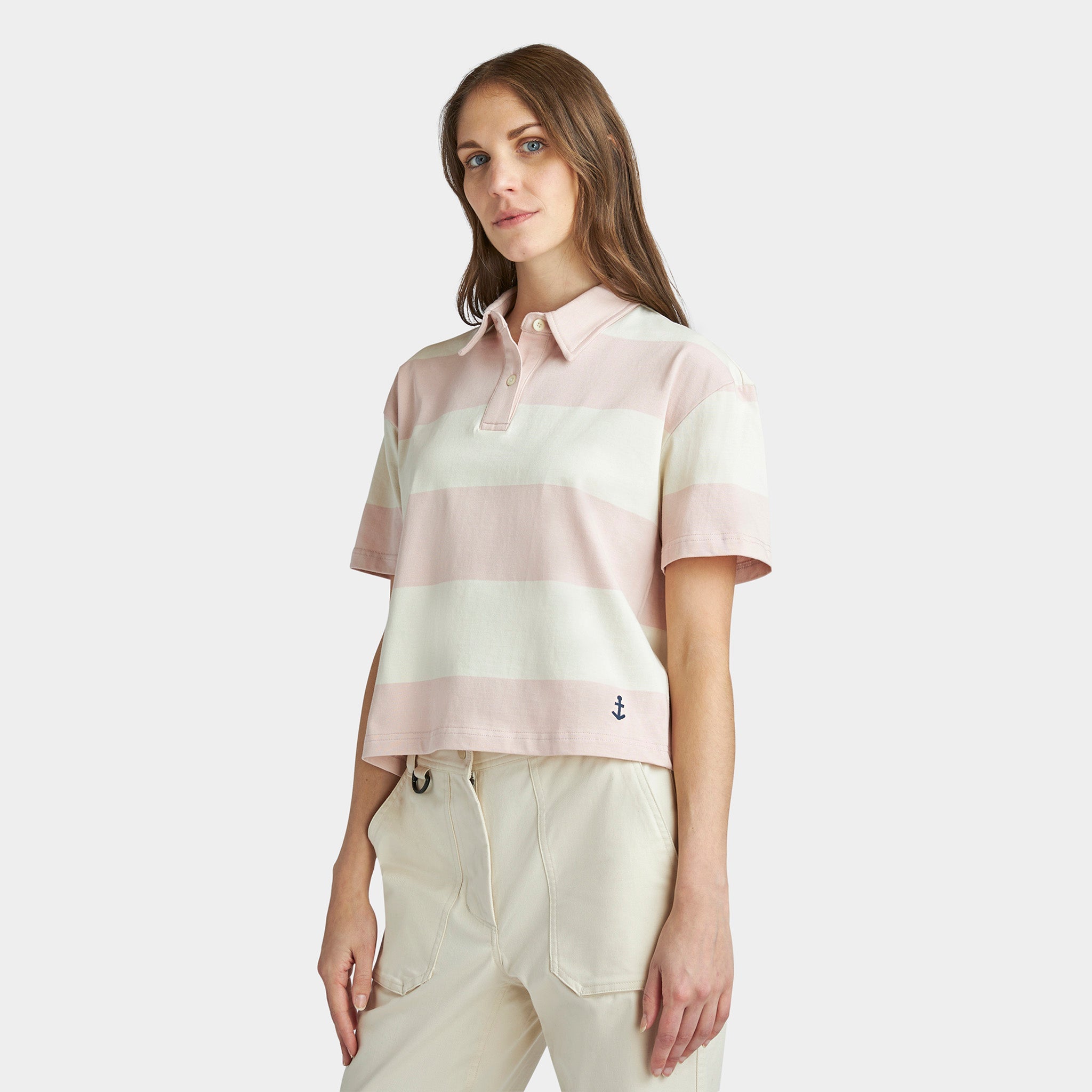 Stripe Marine Cropped Polo - Image 3