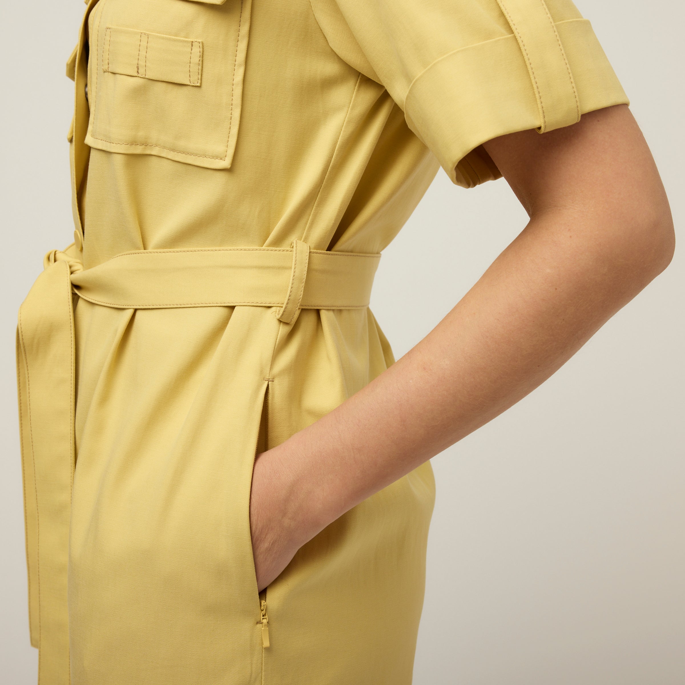 Tencel Cotton Safari Midi Dress - Image 5