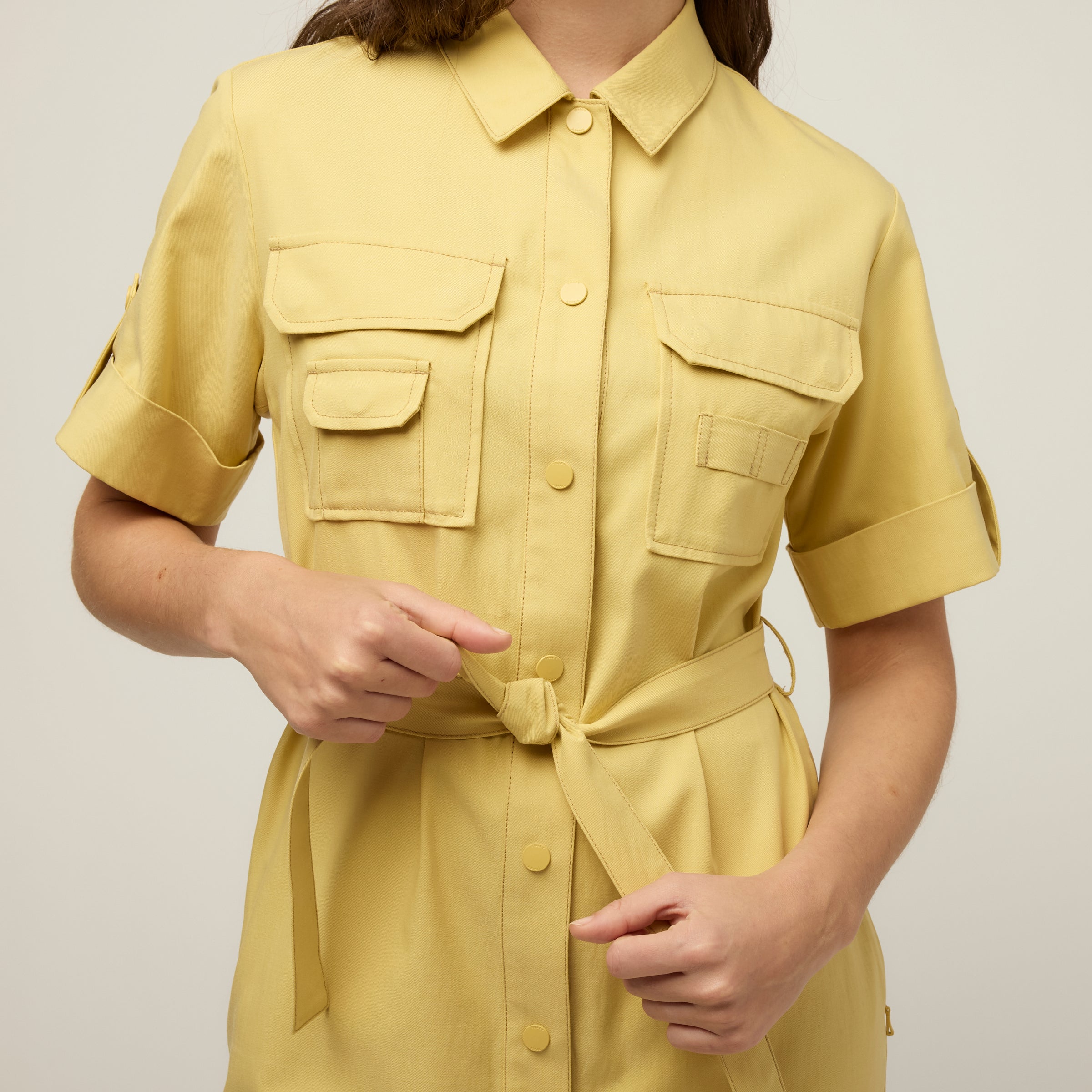 Tencel Cotton Safari Midi Dress - Image 4