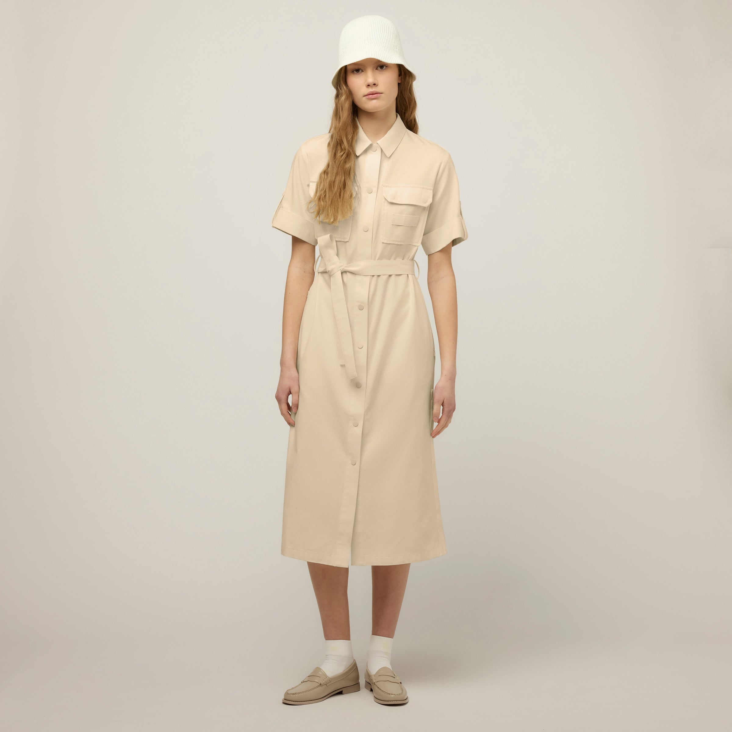 Tencel Cotton Safari Midi Dress - Image 18