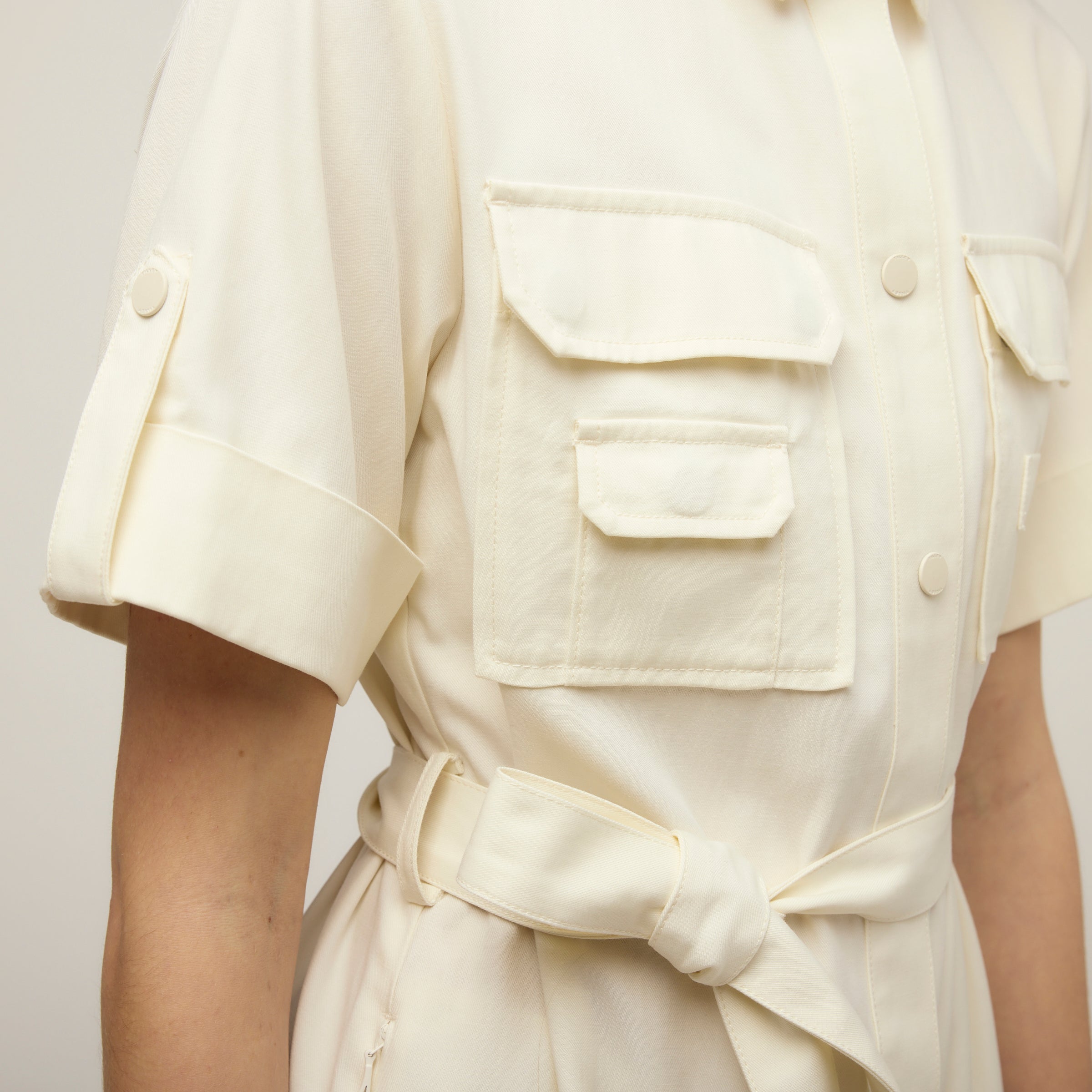 Tencel Cotton Safari Midi Dress - Image 13