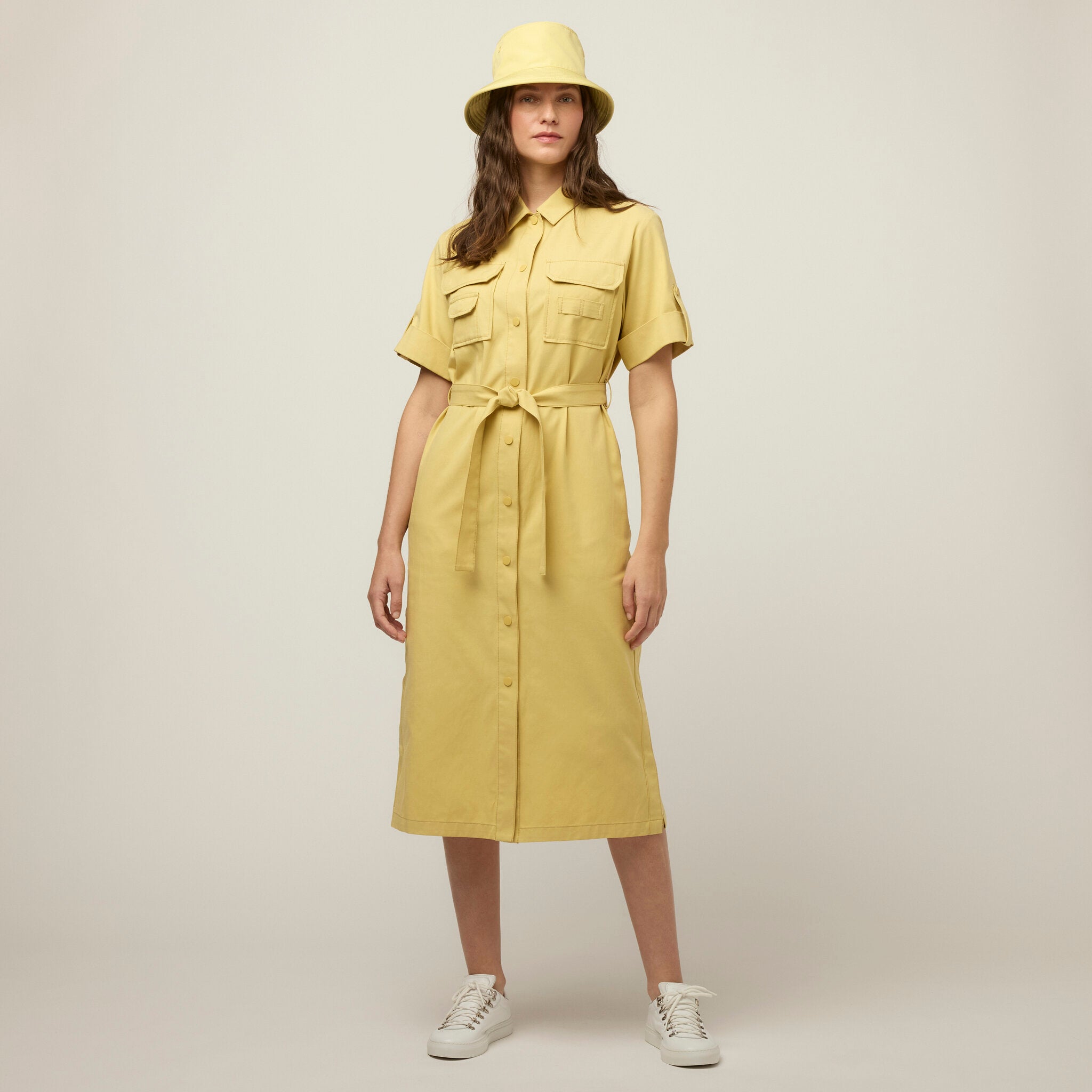 Tencel Cotton Safari Midi Dress