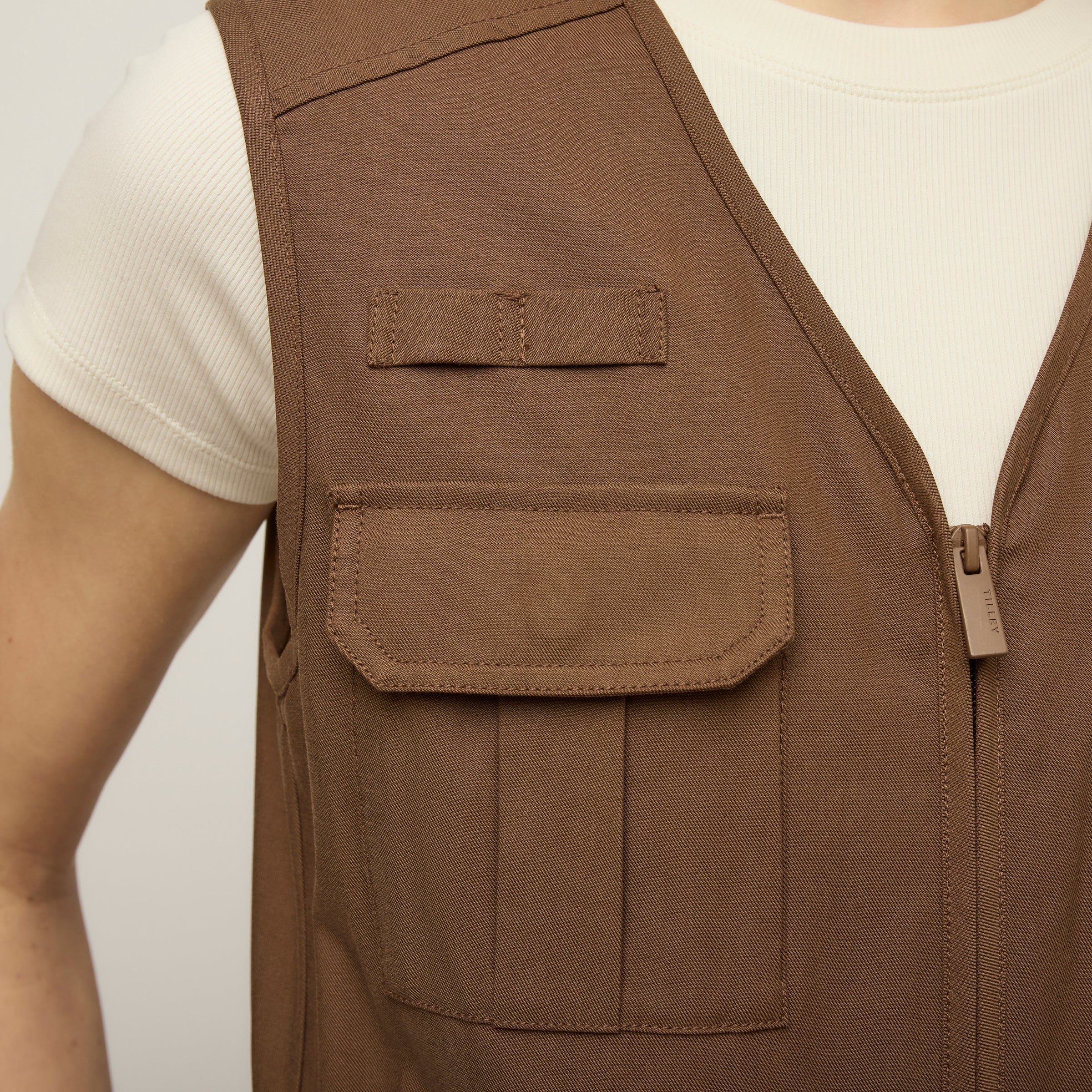 Tencel Cotton Safari Vest Dress - Image 16