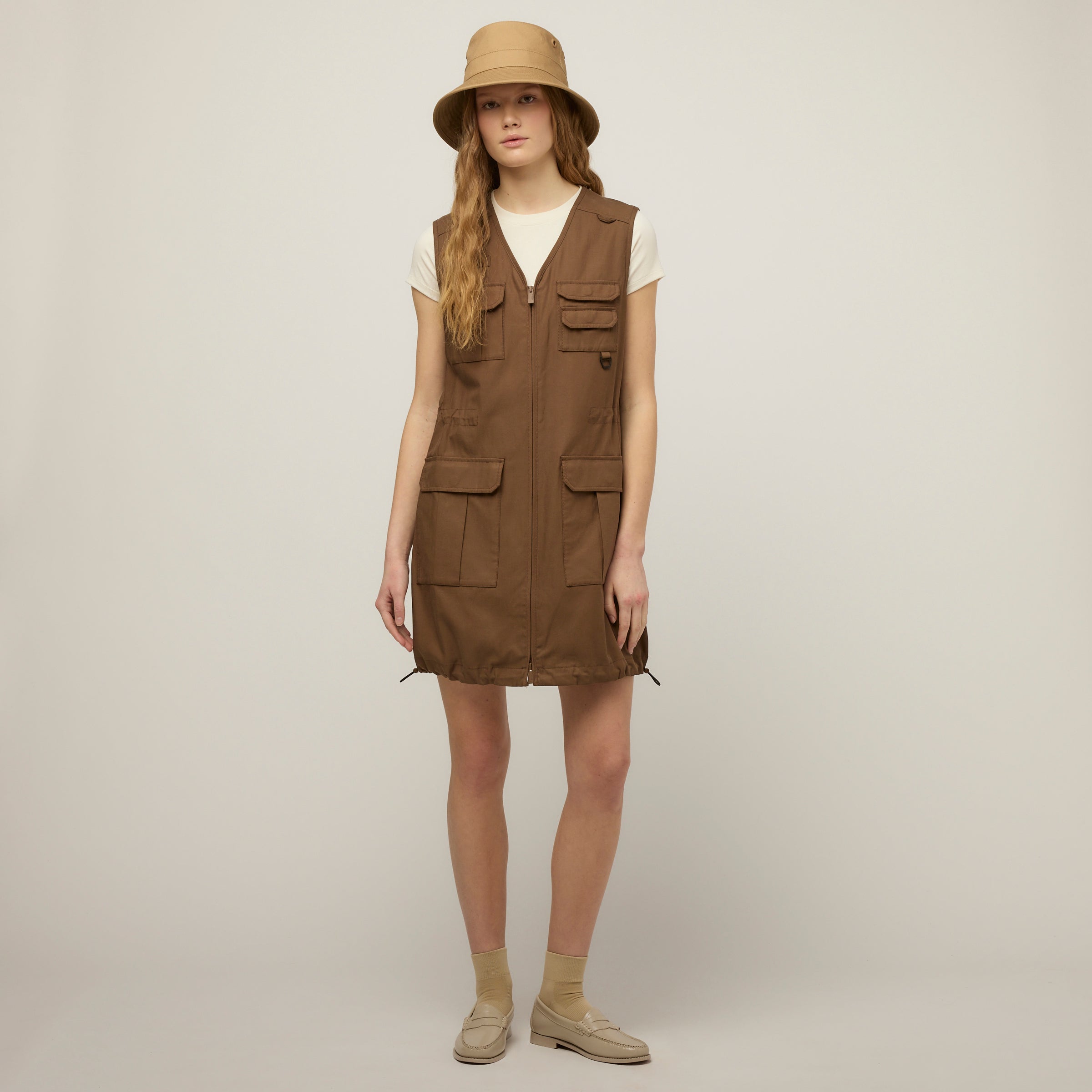Tencel Cotton Safari Vest Dress - Image 20