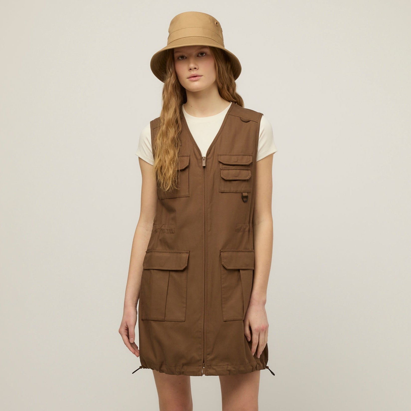 Tencel Cotton Safari Vest Dress - Image 14