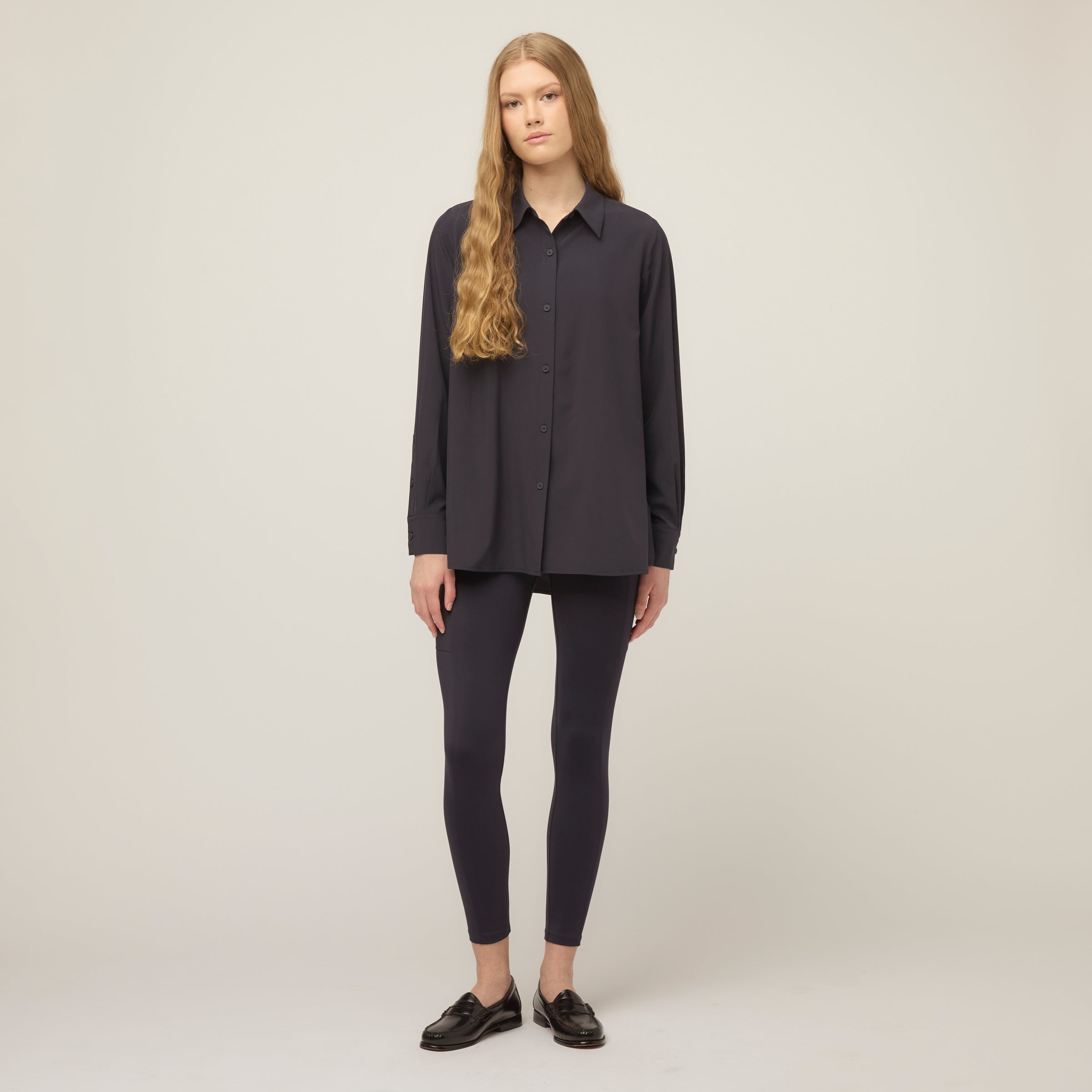 Tech Slk Long Sleeve Button Top - Image 14