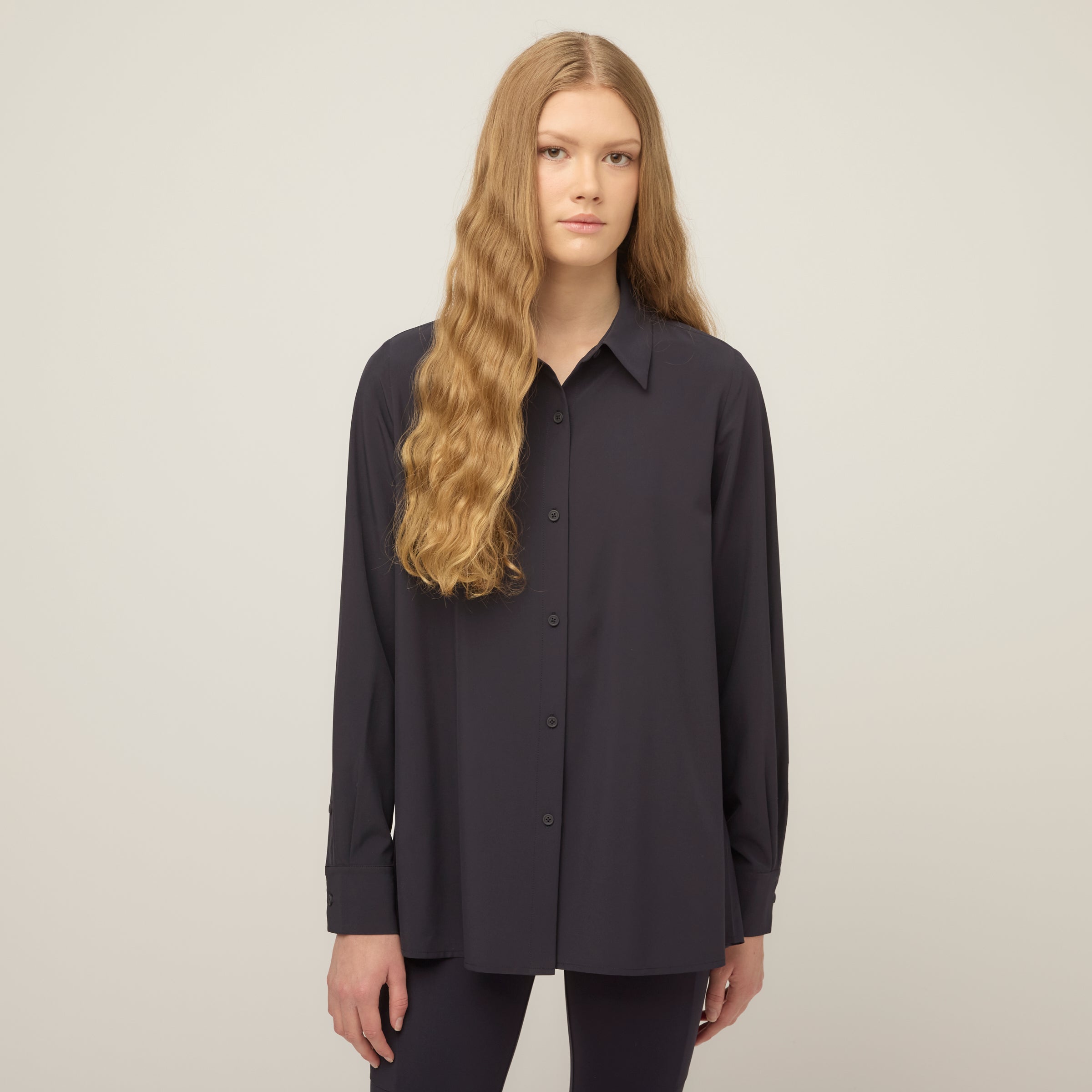 Tech Slk Long Sleeve Button Top - Image 8