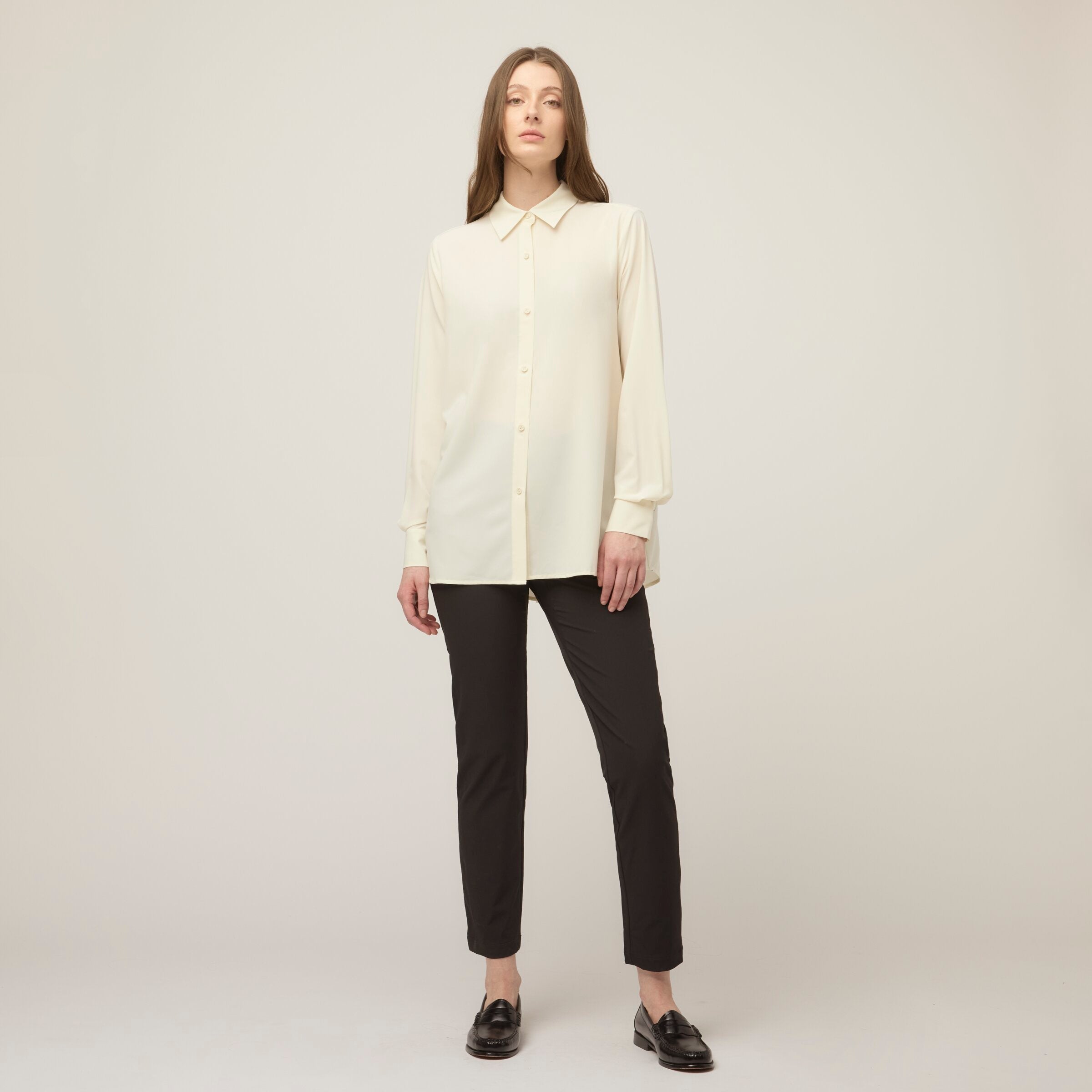 Tech Slk Long Sleeve Button Top - Image 5