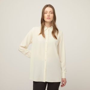 Tech Slk Long Sleeve Button Top