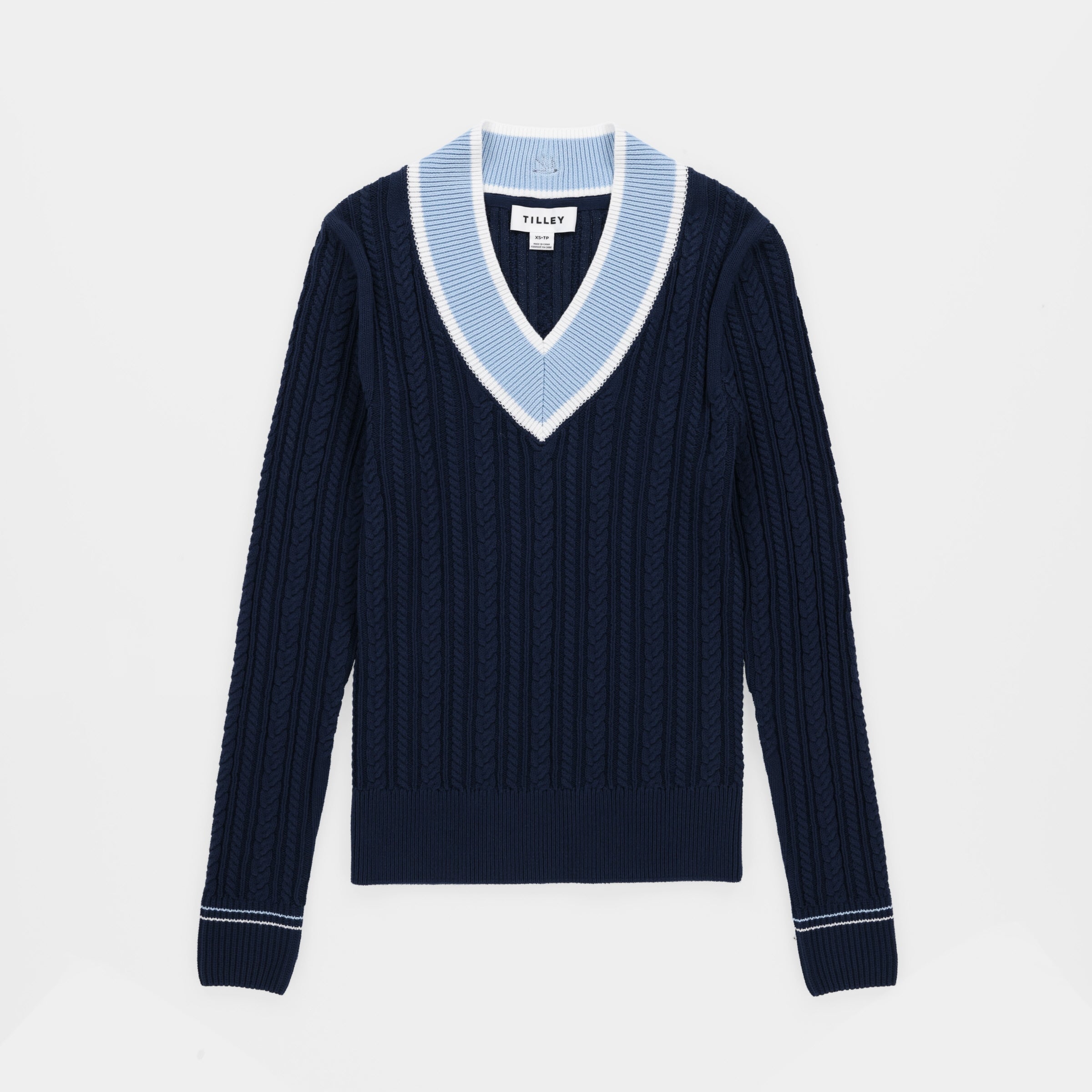 V Neck Cable Sweater - Image 3